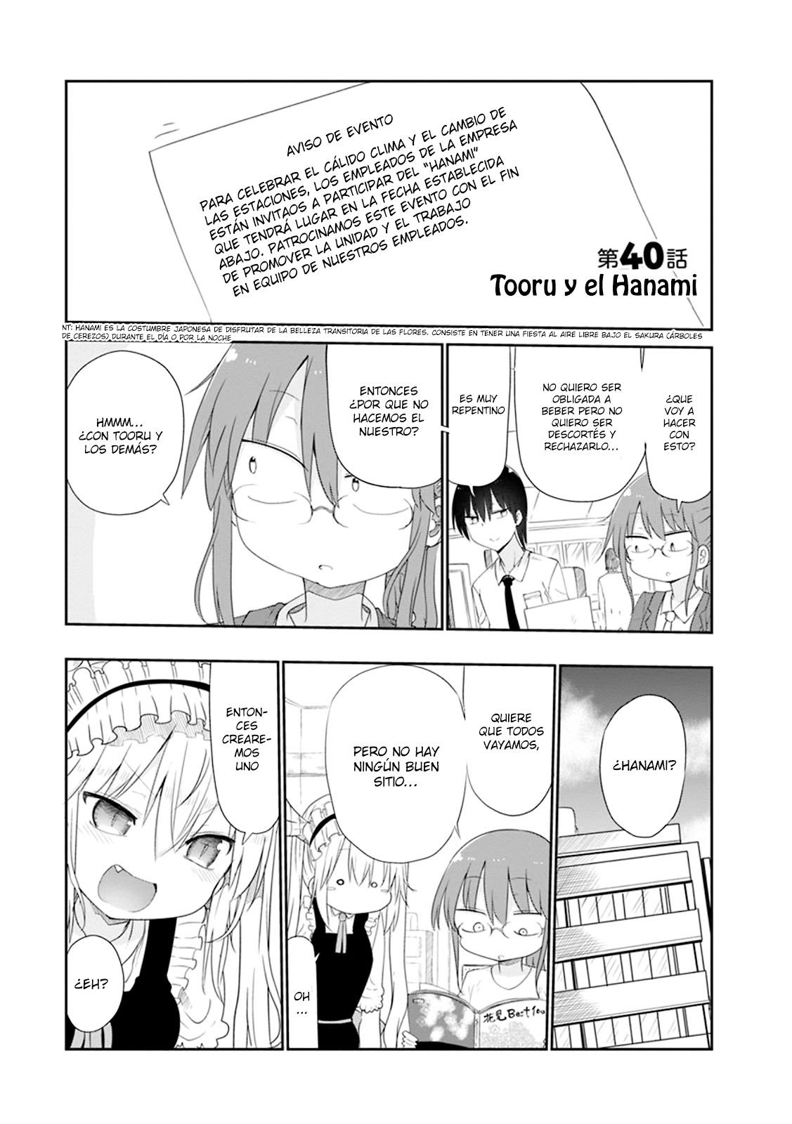 Kobayashi-san Chi no Maid Dragon Capitulo 40: Tooru y el Hanami página 5