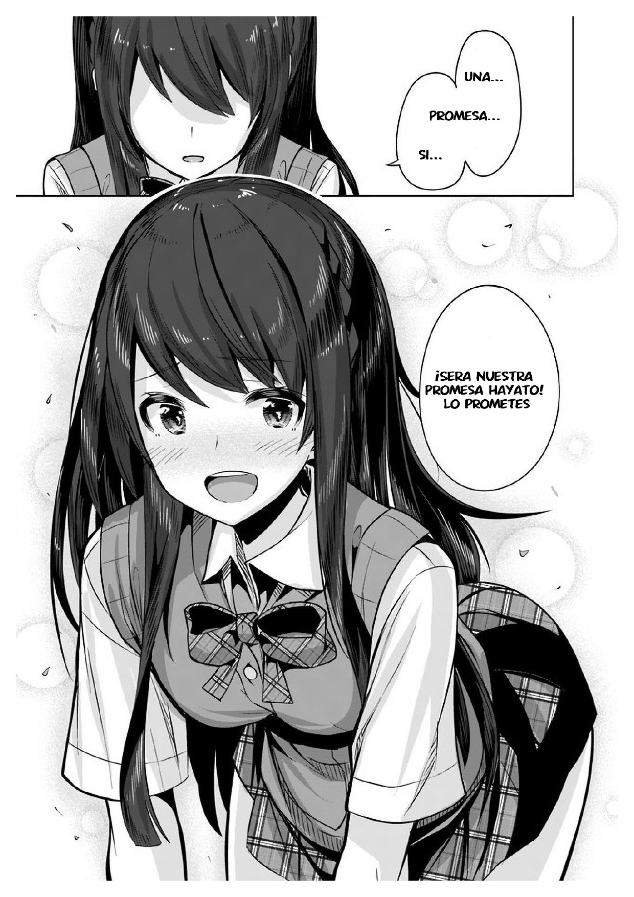 Una chica linda me miro en mi nueva escuela, pero resulto ser mi amiga de la infancia que solía pensar que era un chico Capitulo 2: Promesa página 30