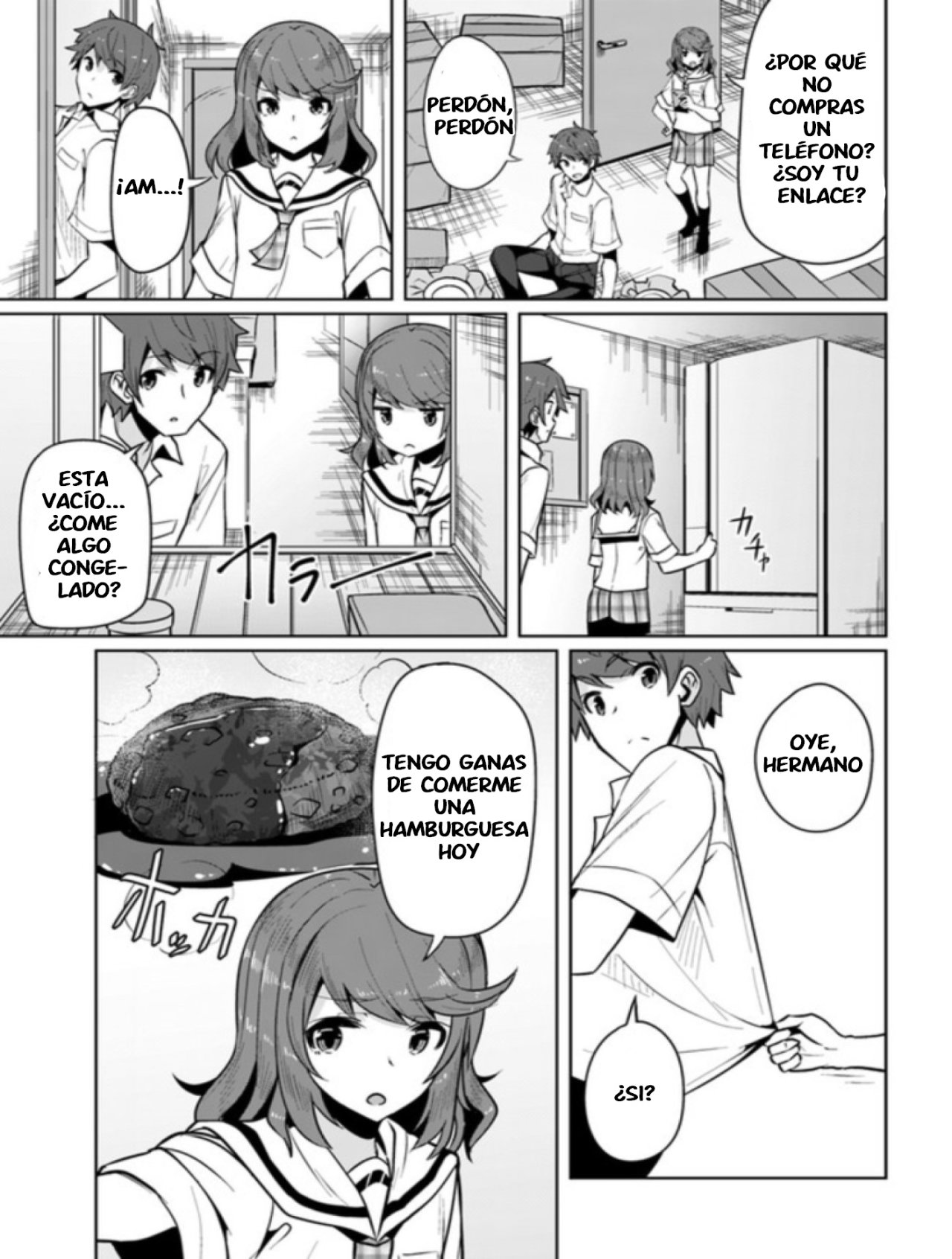 Una chica linda me miro en mi nueva escuela, pero resulto ser mi amiga de la infancia que solía pensar que era un chico Capitulo 3: cosas a las que no estoy acostumbrado y cosas en las que no soy bueno página 4