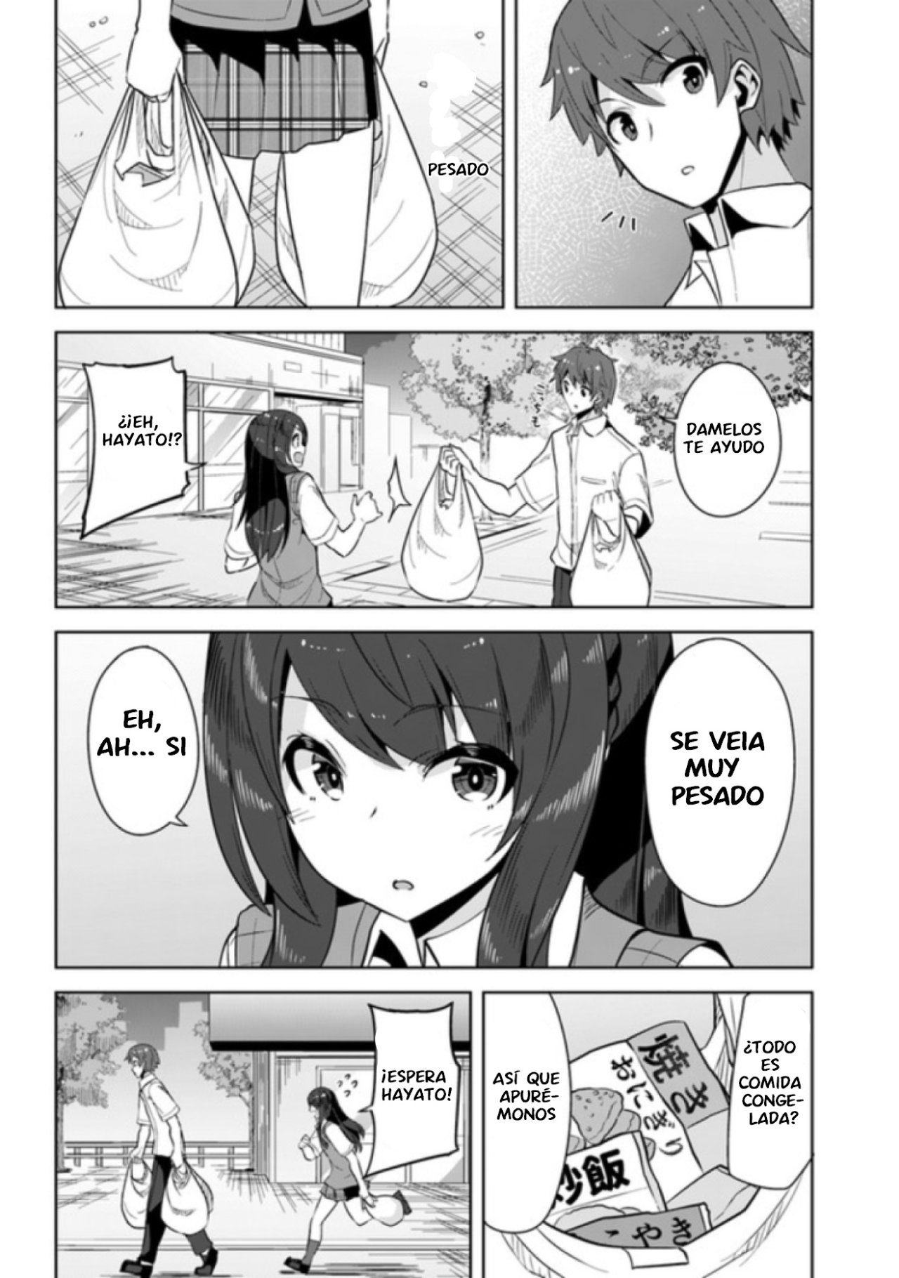 Una chica linda me miro en mi nueva escuela, pero resulto ser mi amiga de la infancia que solía pensar que era un chico Capitulo 4: ¡El secreto de hayato! página 9