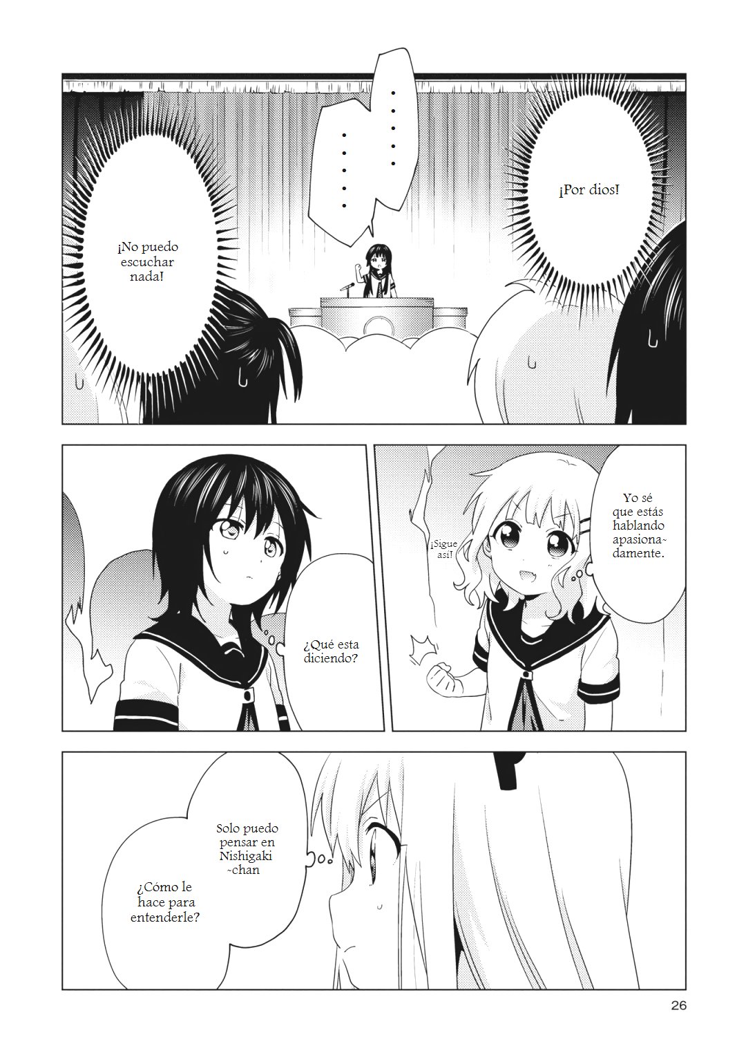 Yuru Yuri Capitulo 160: Todos asisten a la asamblea escolar página 4
