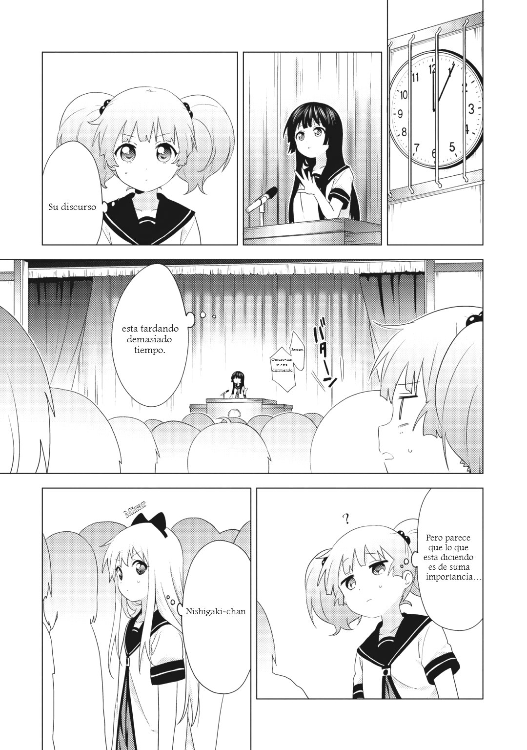 Yuru Yuri Capitulo 160: Todos asisten a la asamblea escolar página 9