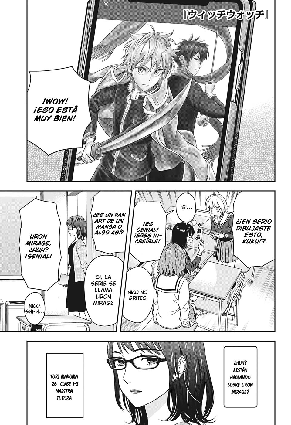 Witch Watch Capitulo 13: Mi estudiante es mi artista favorita página 3