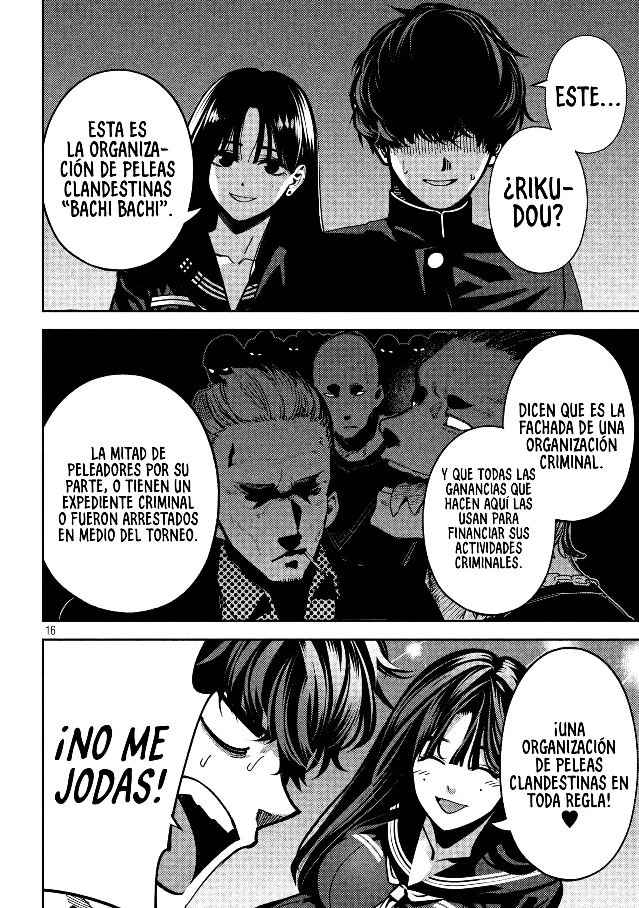 Bouryoku Banzai Capitulo 16: Peleas clandestinas página 18
