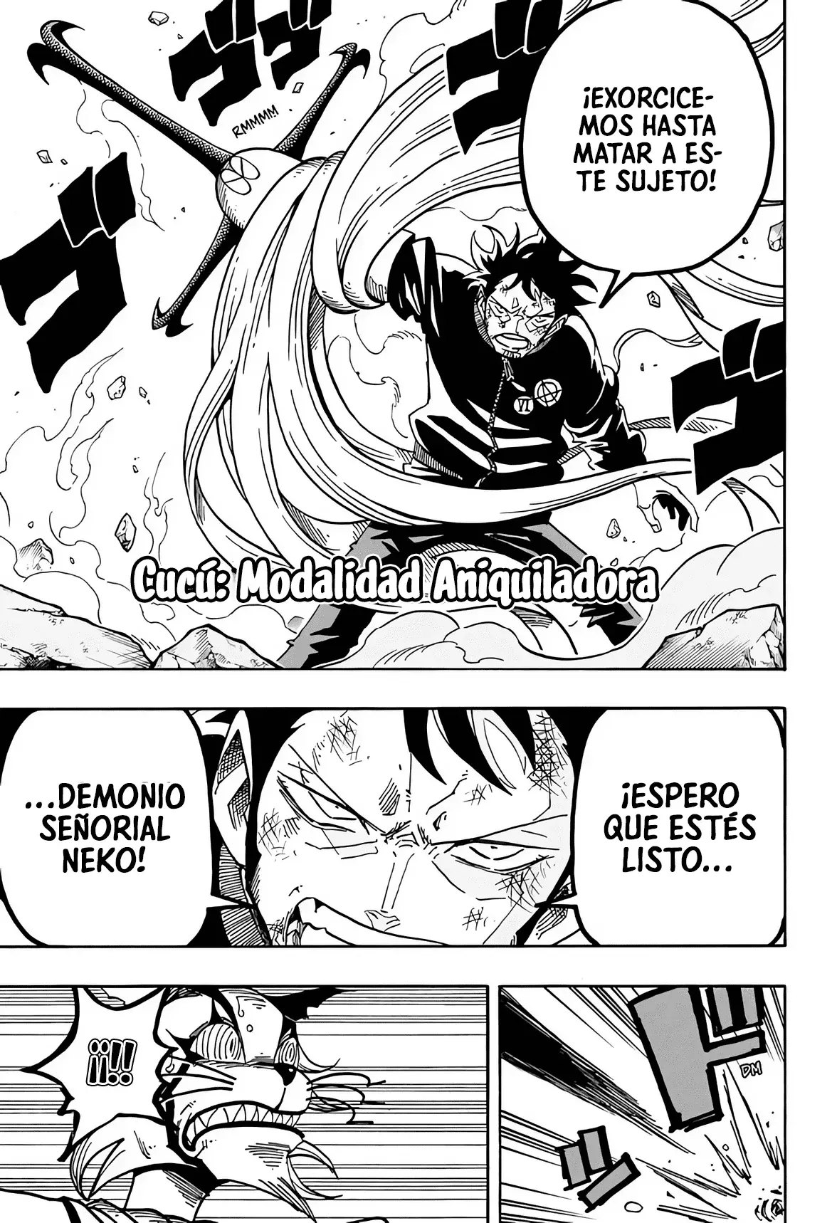Ultimate Exorcist Kiyoshi Capitulo 79: Zangi Tosaka &amp; Cucú vs. el Demonio Señorial Neko página 4