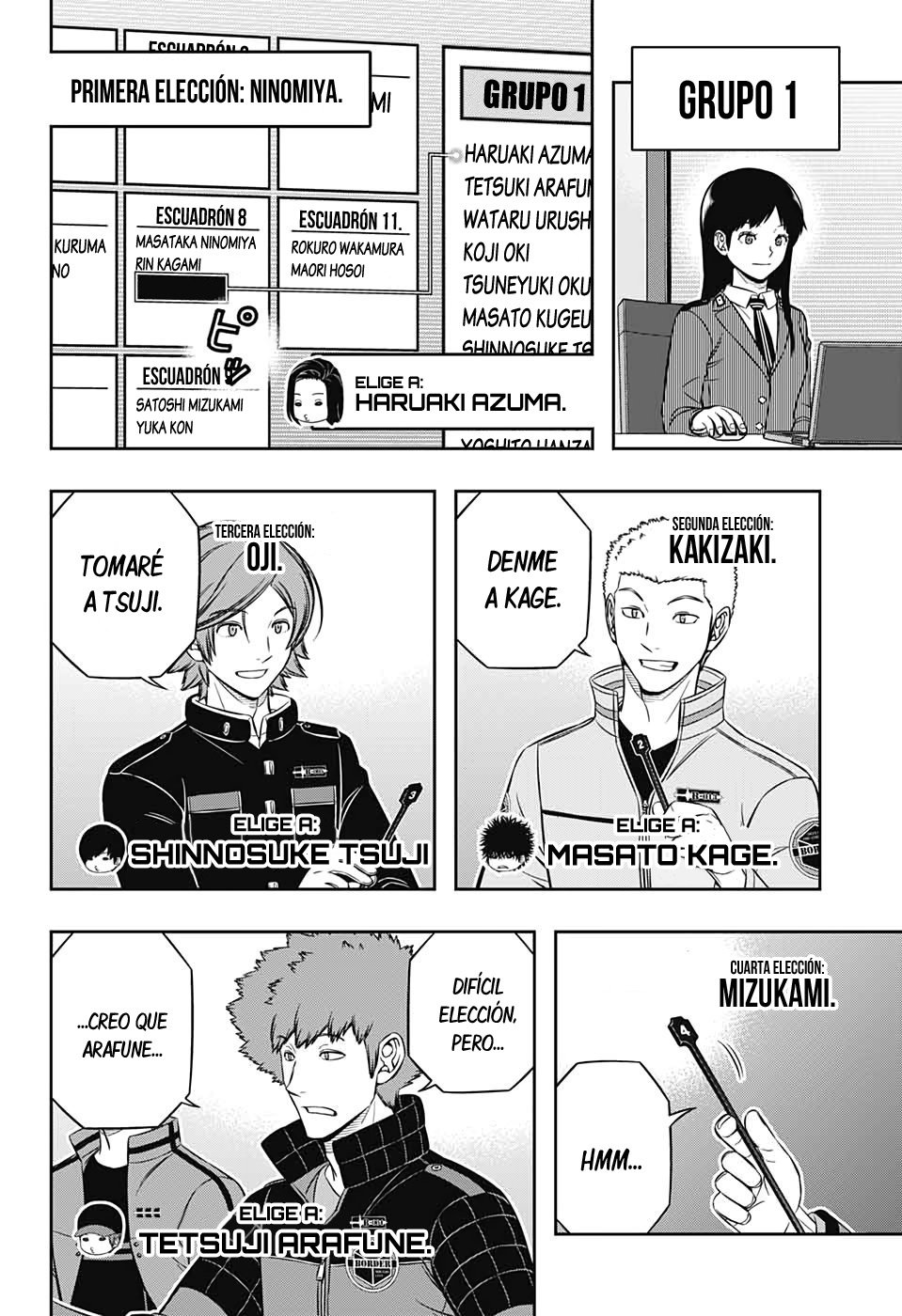 World Trigger Capitulo 204: La prueba de la misión expedicionaria: Parte 2. página 12