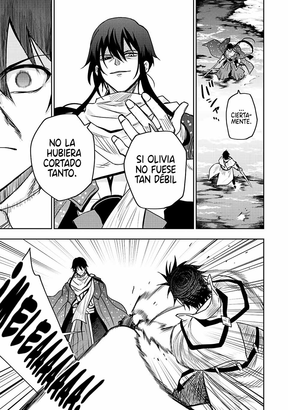 Un mago de la corte, que se centraba en la magia de apoyo porque sus aliados eran demasiado débiles, aspira a convertirse en el más fuerte tras ser expulsado Capitulo 44: Kensei vs Mago página 6