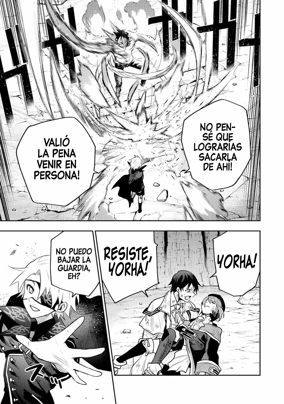 Un mago de la corte, que se centraba en la magia de apoyo porque sus aliados eran demasiado débiles, aspira a convertirse en el más fuerte tras ser expulsado Capitulo 74 página 14