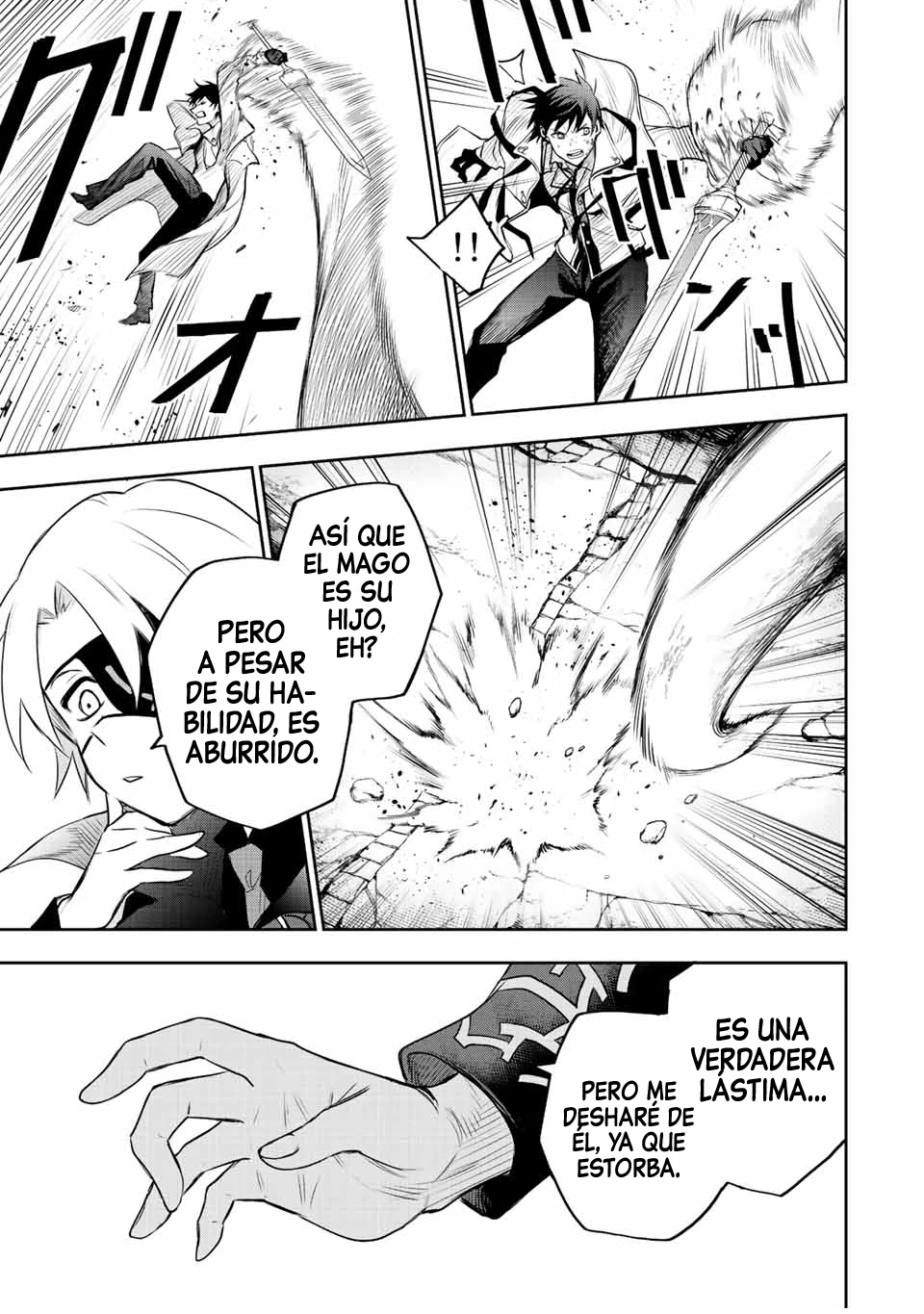 Un mago de la corte, que se centraba en la magia de apoyo porque sus aliados eran demasiado débiles, aspira a convertirse en el más fuerte tras ser expulsado Capitulo 75 página 13