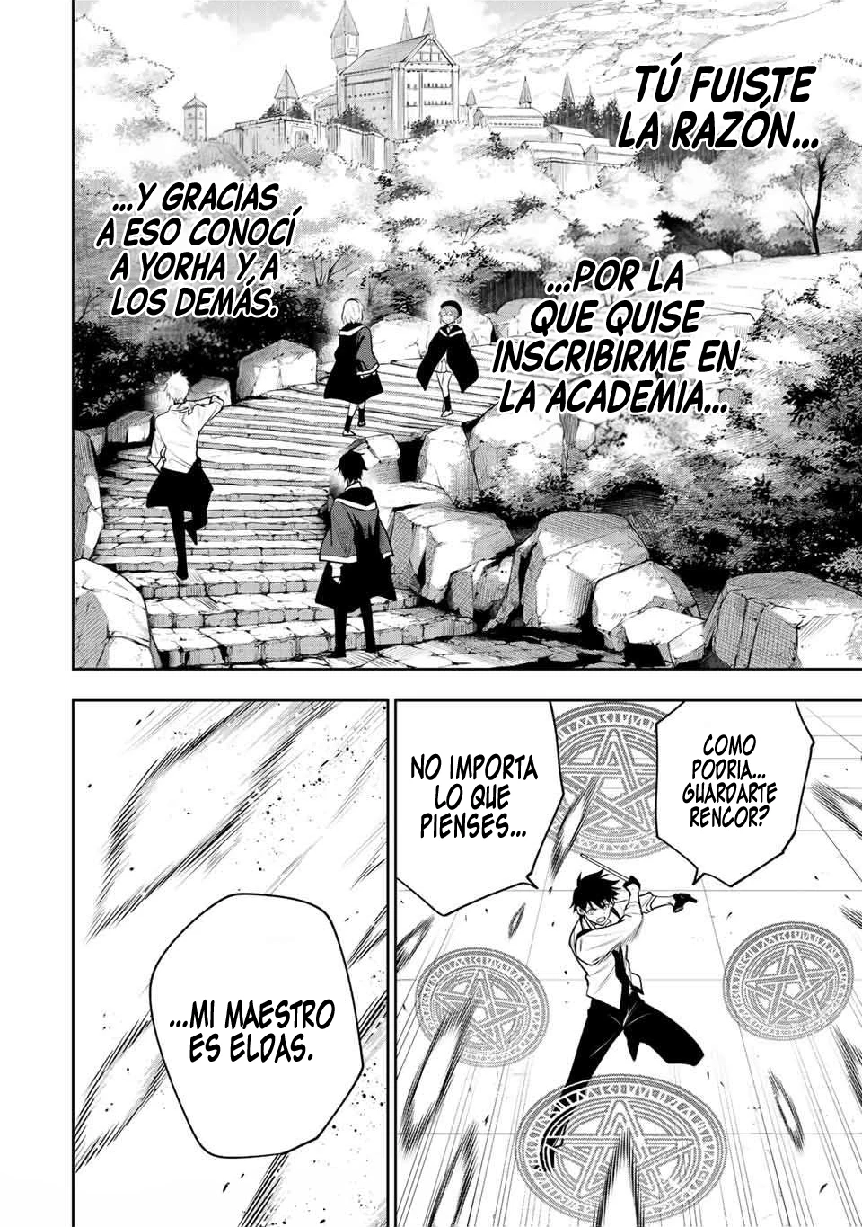 Un mago de la corte, que se centraba en la magia de apoyo porque sus aliados eran demasiado débiles, aspira a convertirse en el más fuerte tras ser expulsado Capitulo 81 página 17