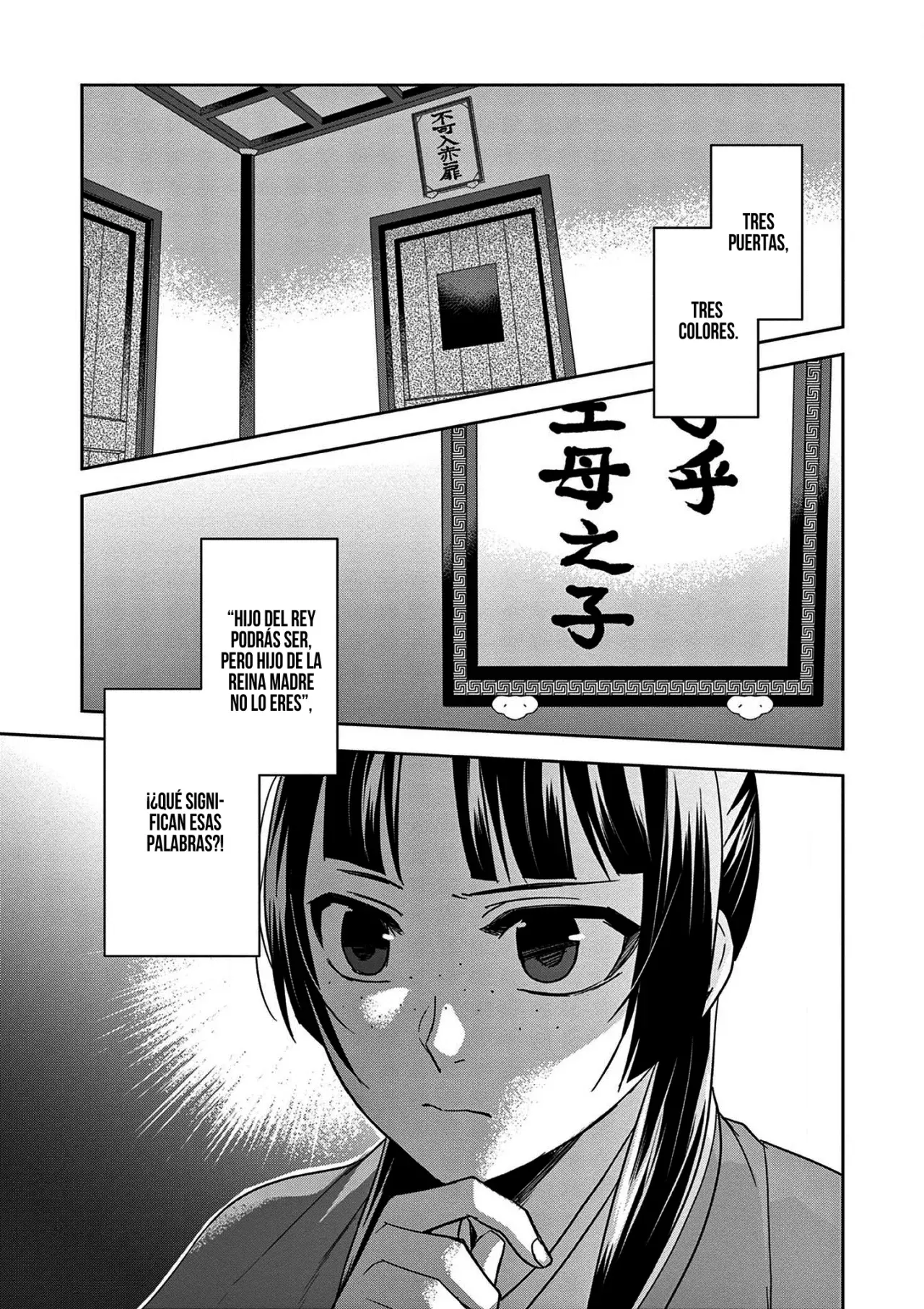Los Diarios de la Boticaria. – El Diario de los Misterios del Palacio Interior de MaoMao. Capitulo 42: Santuario de la Elección [I] página 48