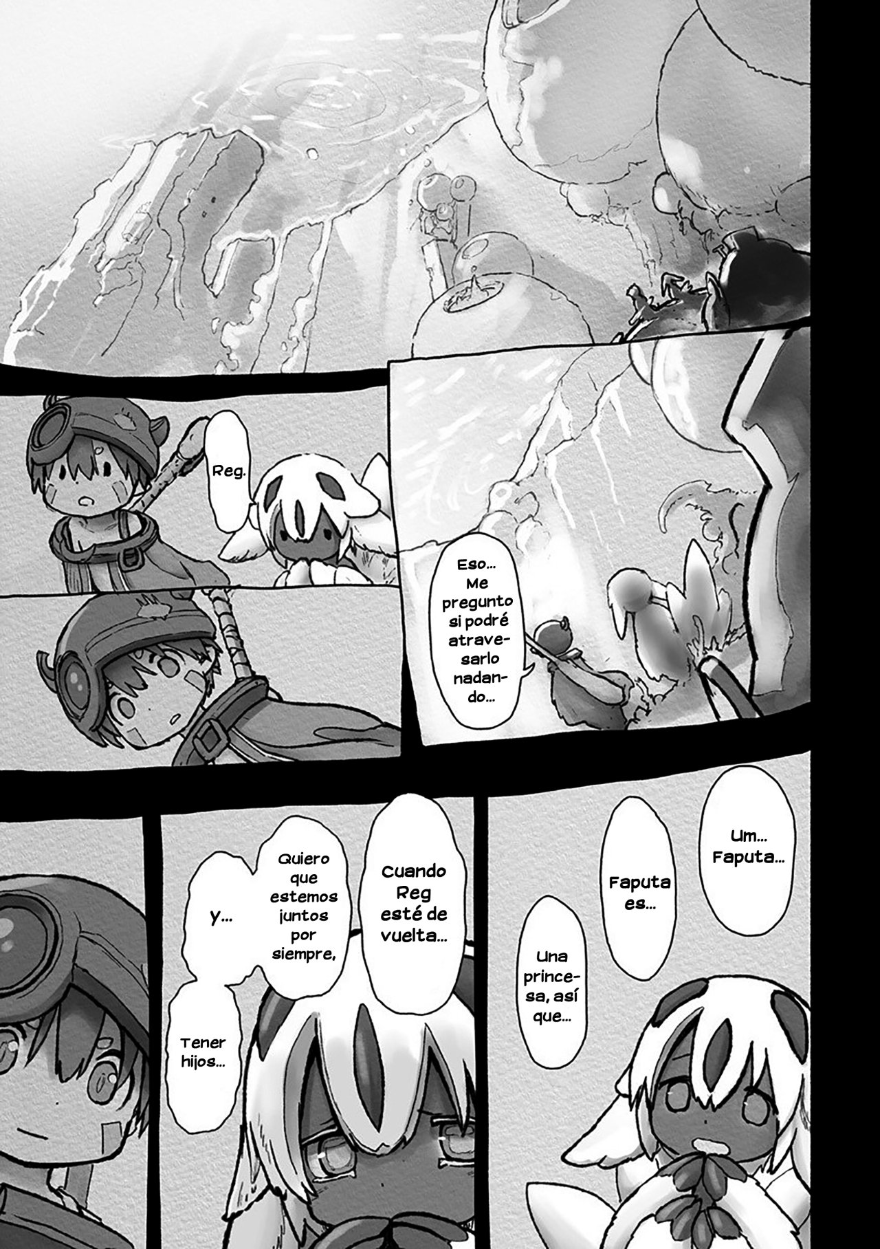Made in Abyss Capitulo 55: Faputa y Reg página 39