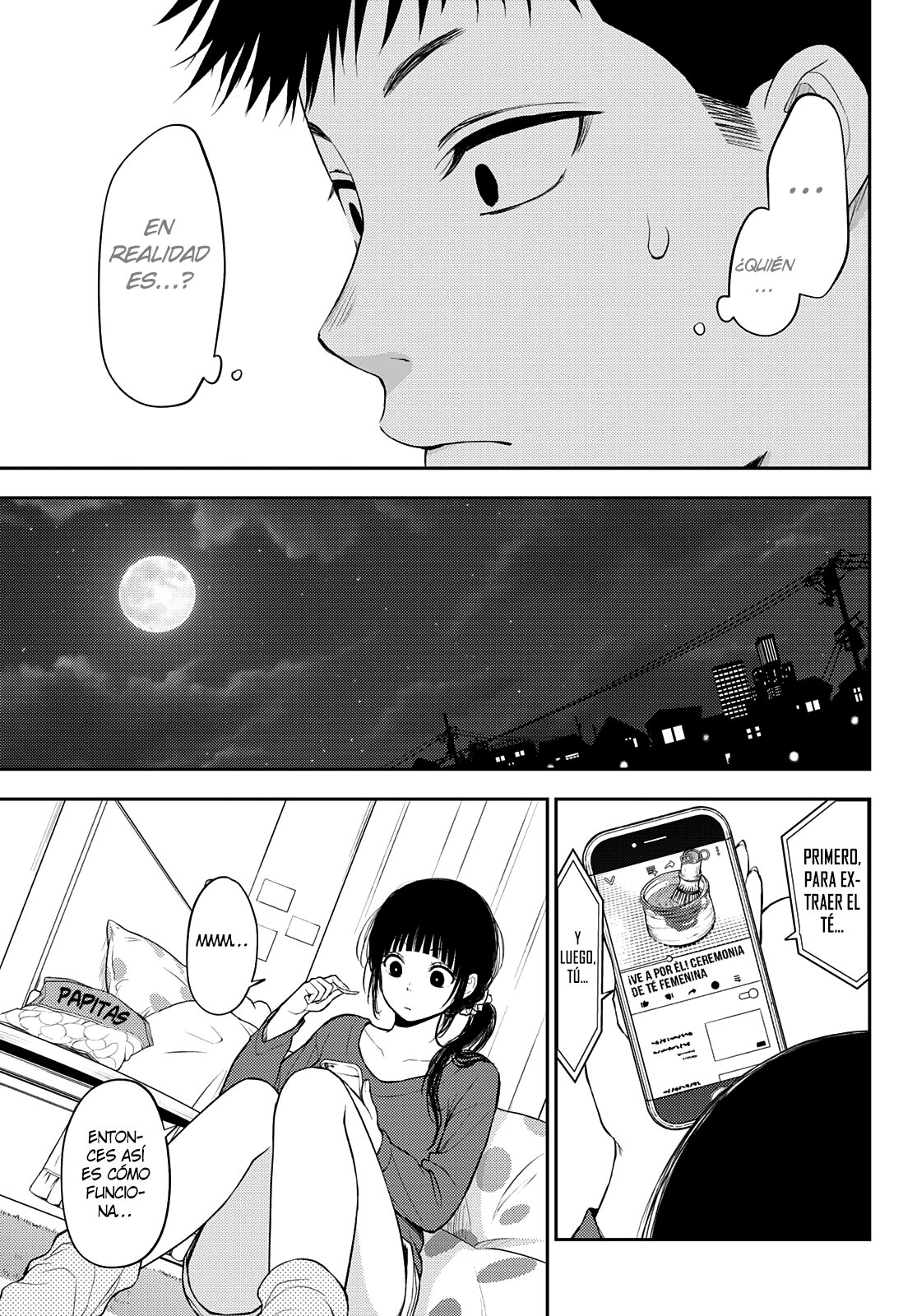 Kuroiwa Medaka Ni Watashi No Kawaii Ga Tsuujinai Capitulo 59: Ese tipo y la noche antes del concurso. página 13