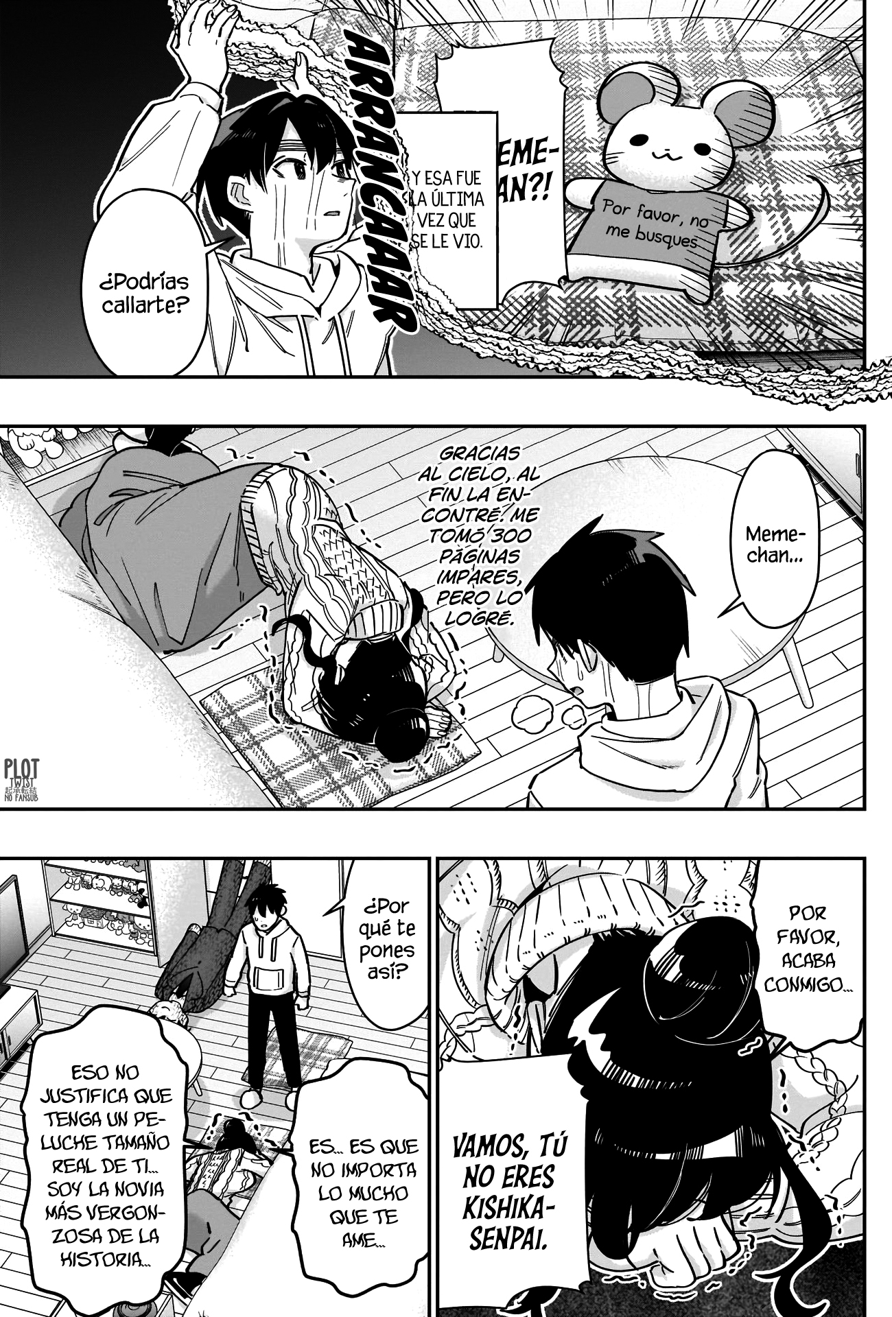 Kimi no koto ga Dai Dai Dai Dai Daisuki na 100-nin no Kanojo Capitulo 122: Una cita en casa de Meme-chan con sus peluchitos tejidos página 7