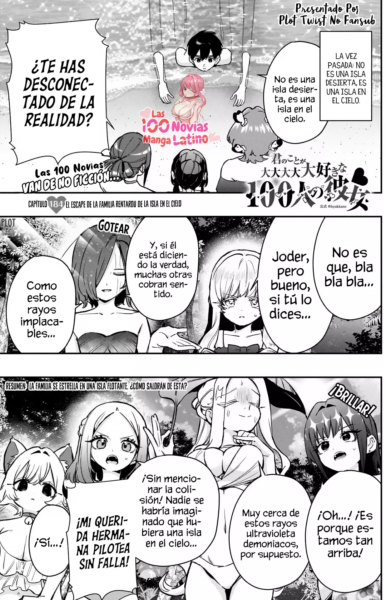 Kimi no koto ga Dai Dai Dai Dai Daisuki na 100-nin no Kanojo Capitulo 184: El escape de la familia Rentarou de la isla en el cielo página 3