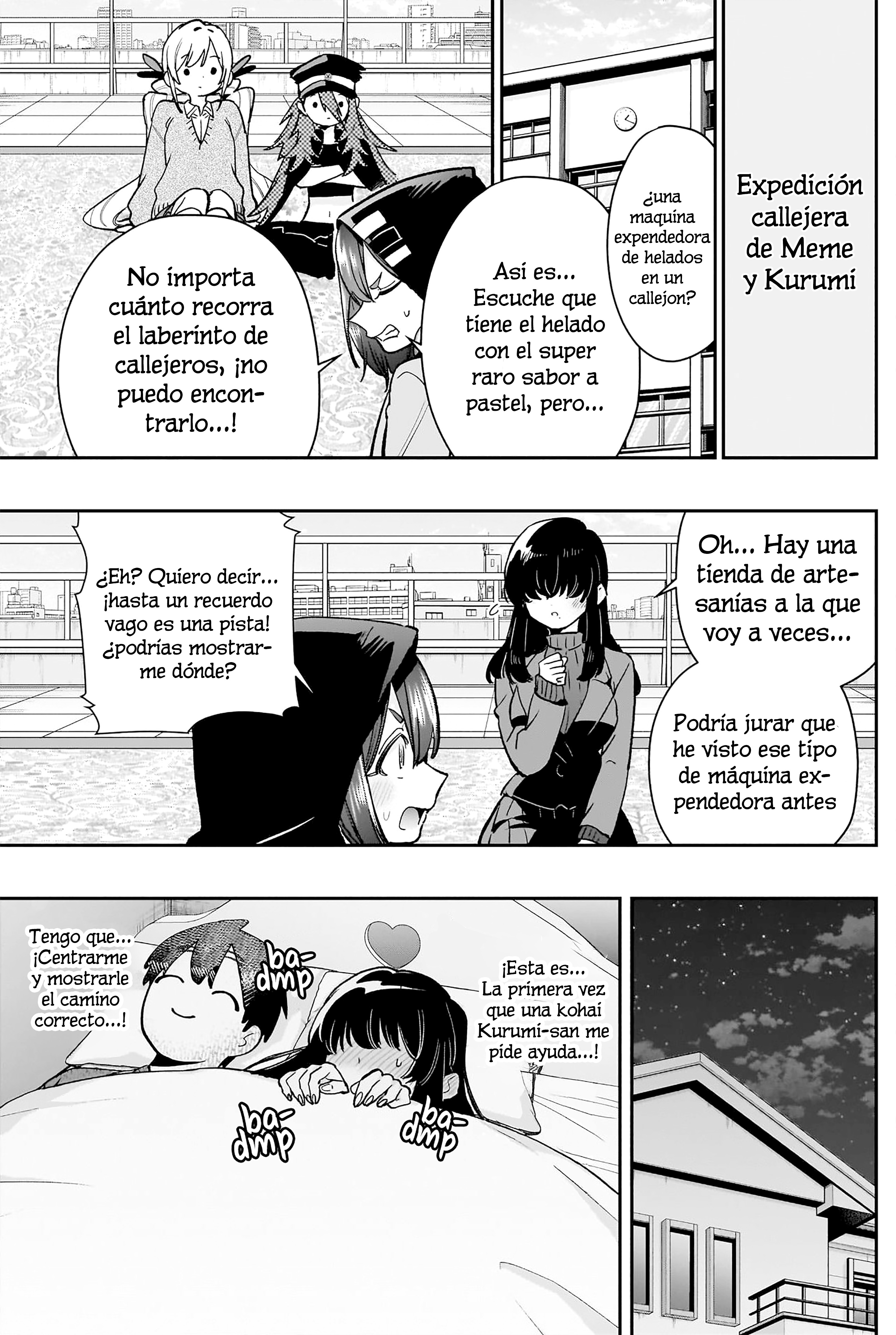 Kimi no koto ga Dai Dai Dai Dai Daisuki na 100-nin no Kanojo Capitulo 193: Meme la que teje y Tama la gatita / La expedición de Meme y Kurumi en el callejón página 9