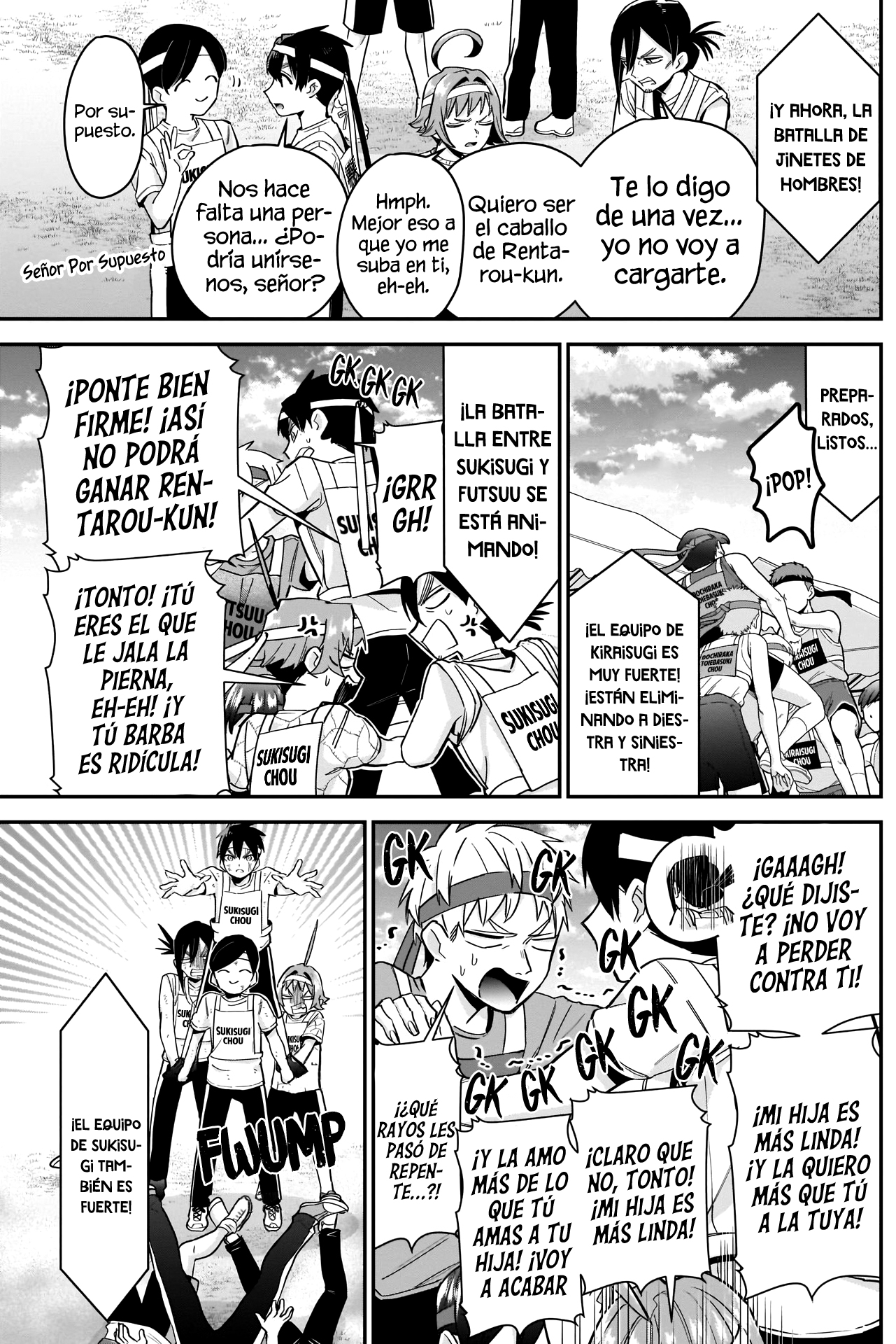 Kimi no koto ga Dai Dai Dai Dai Daisuki na 100-nin no Kanojo Capitulo 98: La familia Rentarou Vs. El cuerpo de atletas de Kiraisugi página 10