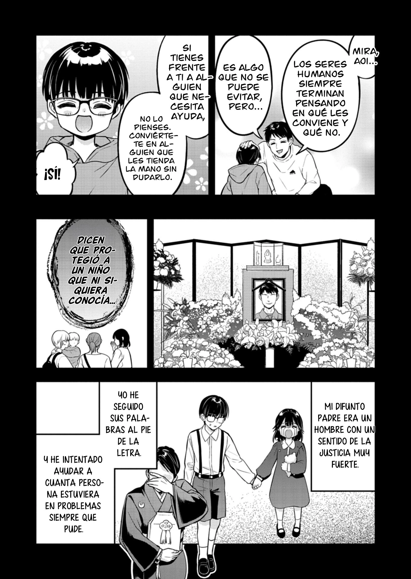 Su recompensa por salvar a la mujer caída fue la oportunidad de salir con sus hermosas hijas gemelas. Capitulo 1 página 10