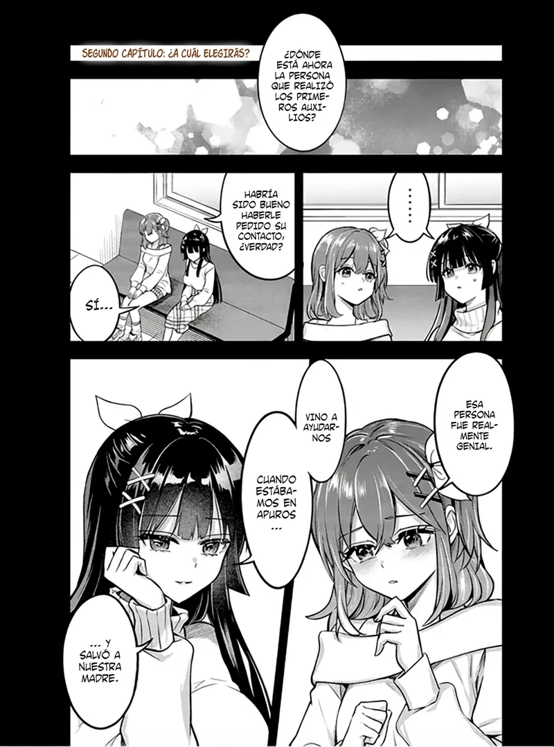 Su recompensa por salvar a la mujer caída fue la oportunidad de salir con sus hermosas hijas gemelas. Capitulo 2.1 página 2