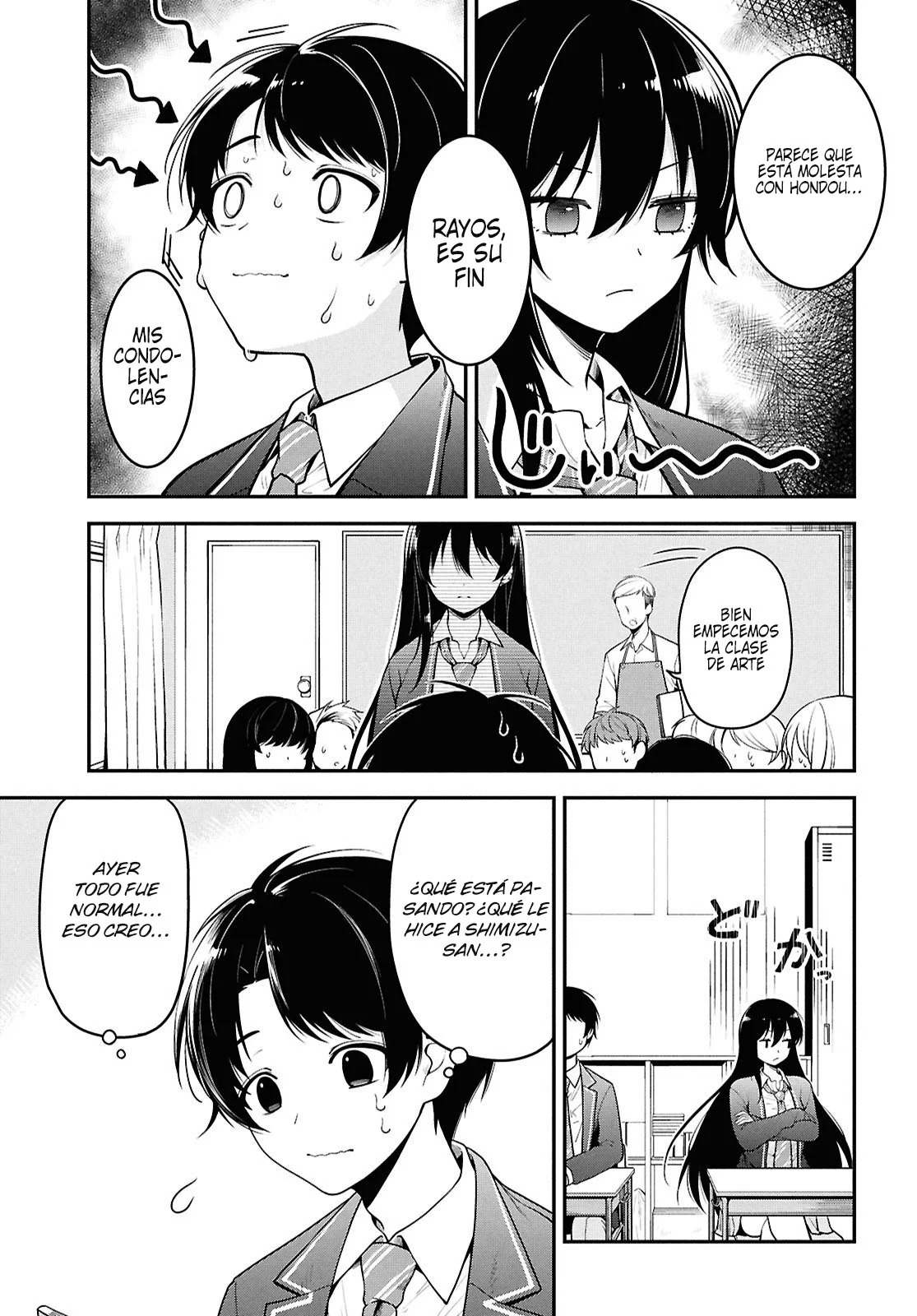 Tonari no Seki no Yankee Shimizu-san ga Kami wo Kuroku Somete Kita Capitulo 1 página 13