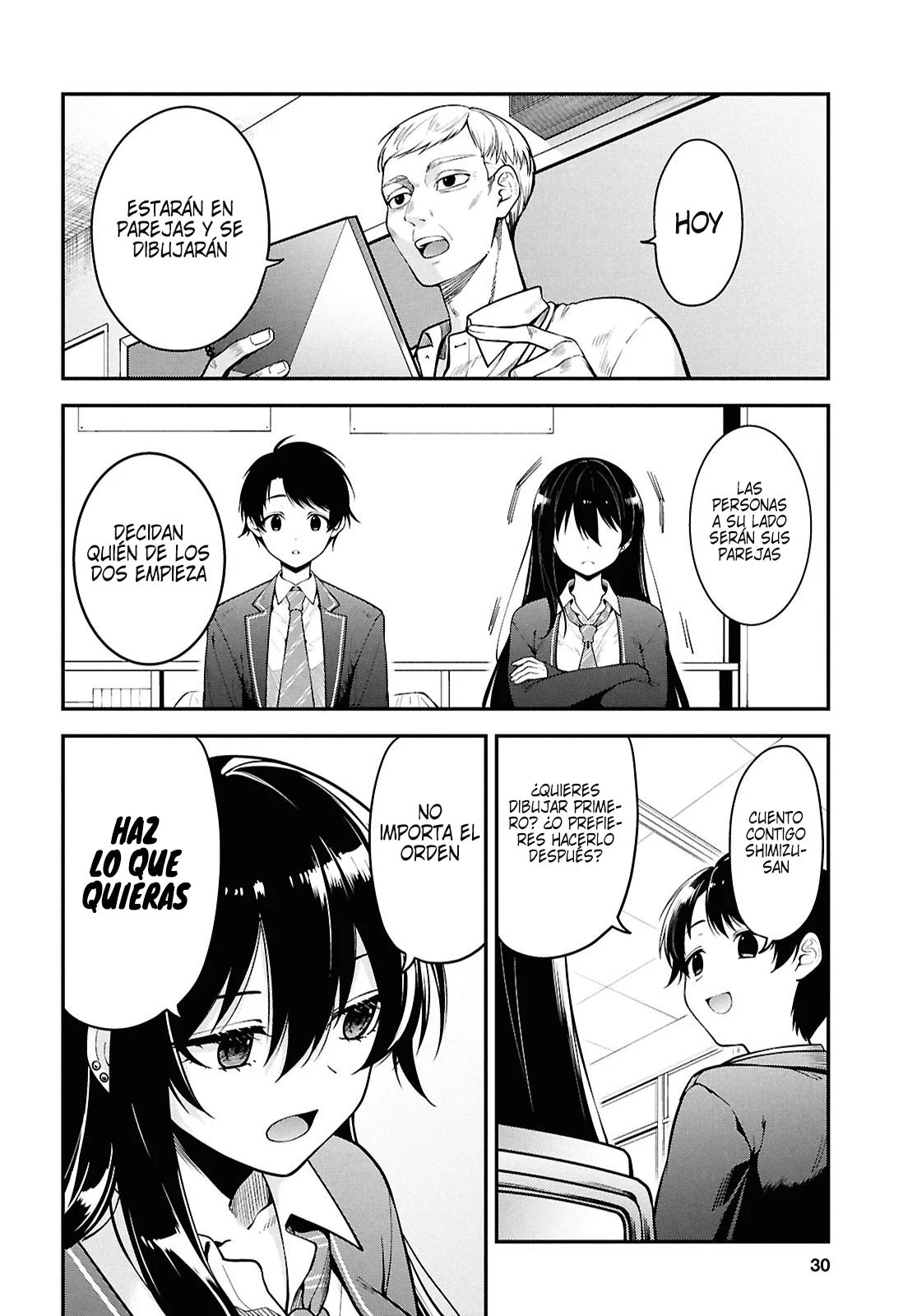 Tonari no Seki no Yankee Shimizu-san ga Kami wo Kuroku Somete Kita Capitulo 1 página 14