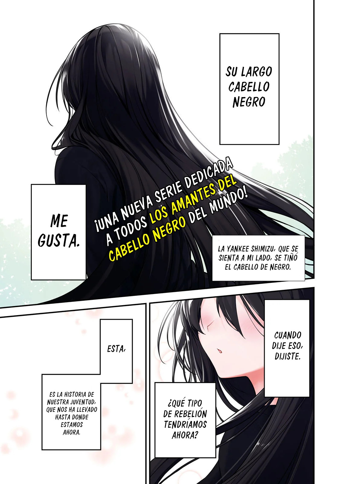 Tonari no Seki no Yankee Shimizu-san ga Kami wo Kuroku Somete Kita Capitulo 1 página 2