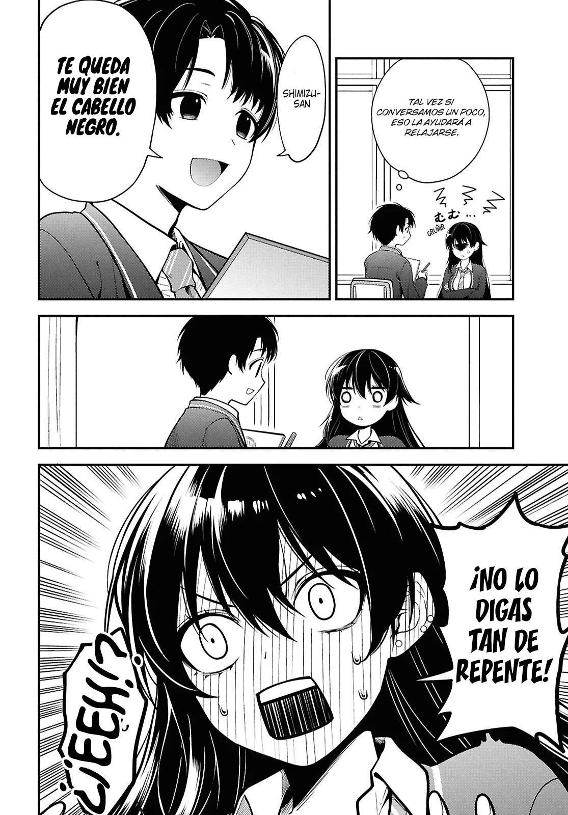 Tonari no Seki no Yankee Shimizu-san ga Kami wo Kuroku Somete Kita Capitulo 1 página 26