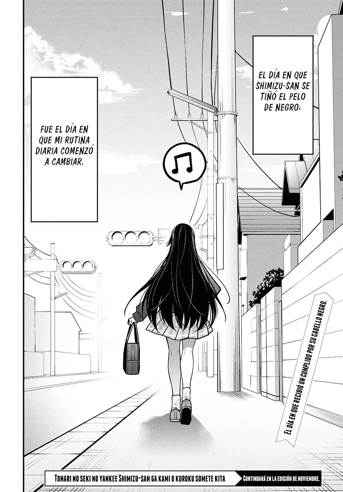 Tonari no Seki no Yankee Shimizu-san ga Kami wo Kuroku Somete Kita Capitulo 1 página 35