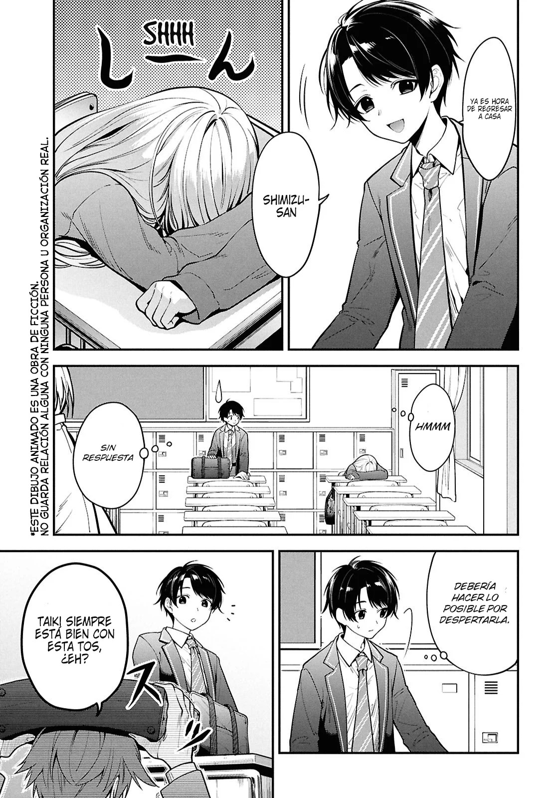 Tonari no Seki no Yankee Shimizu-san ga Kami wo Kuroku Somete Kita Capitulo 1 página 4