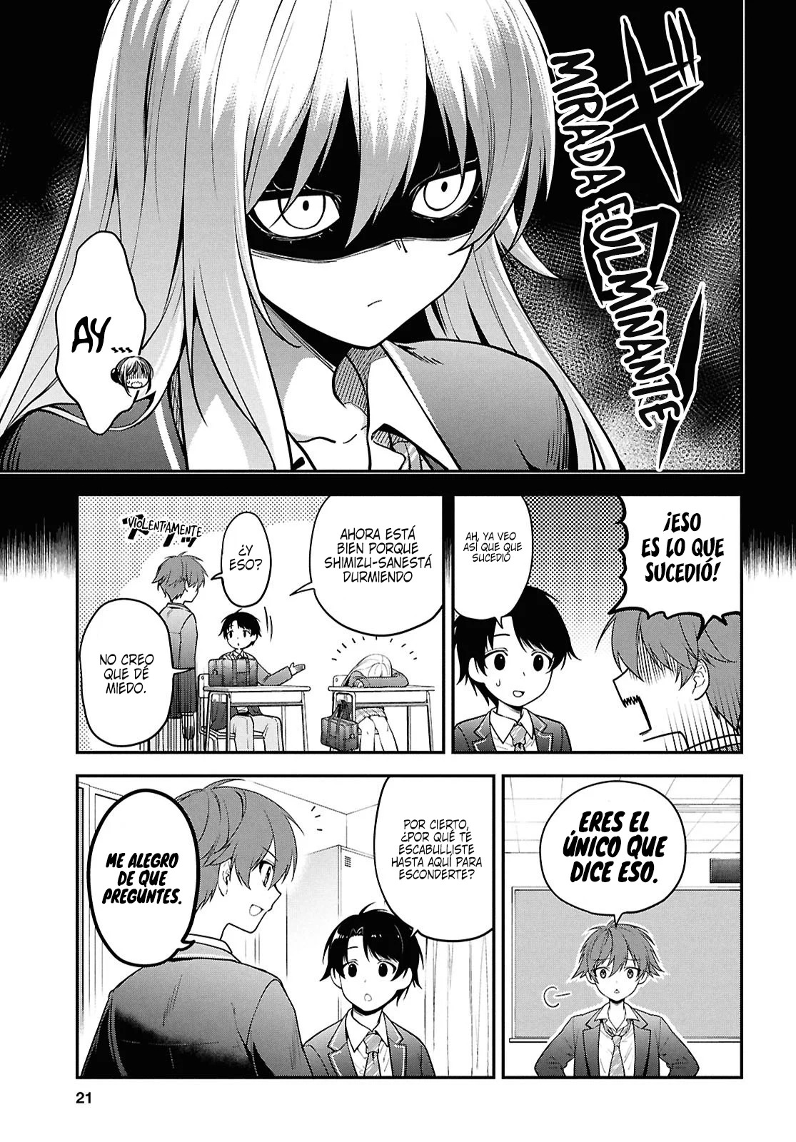 Tonari no Seki no Yankee Shimizu-san ga Kami wo Kuroku Somete Kita Capitulo 1 página 6