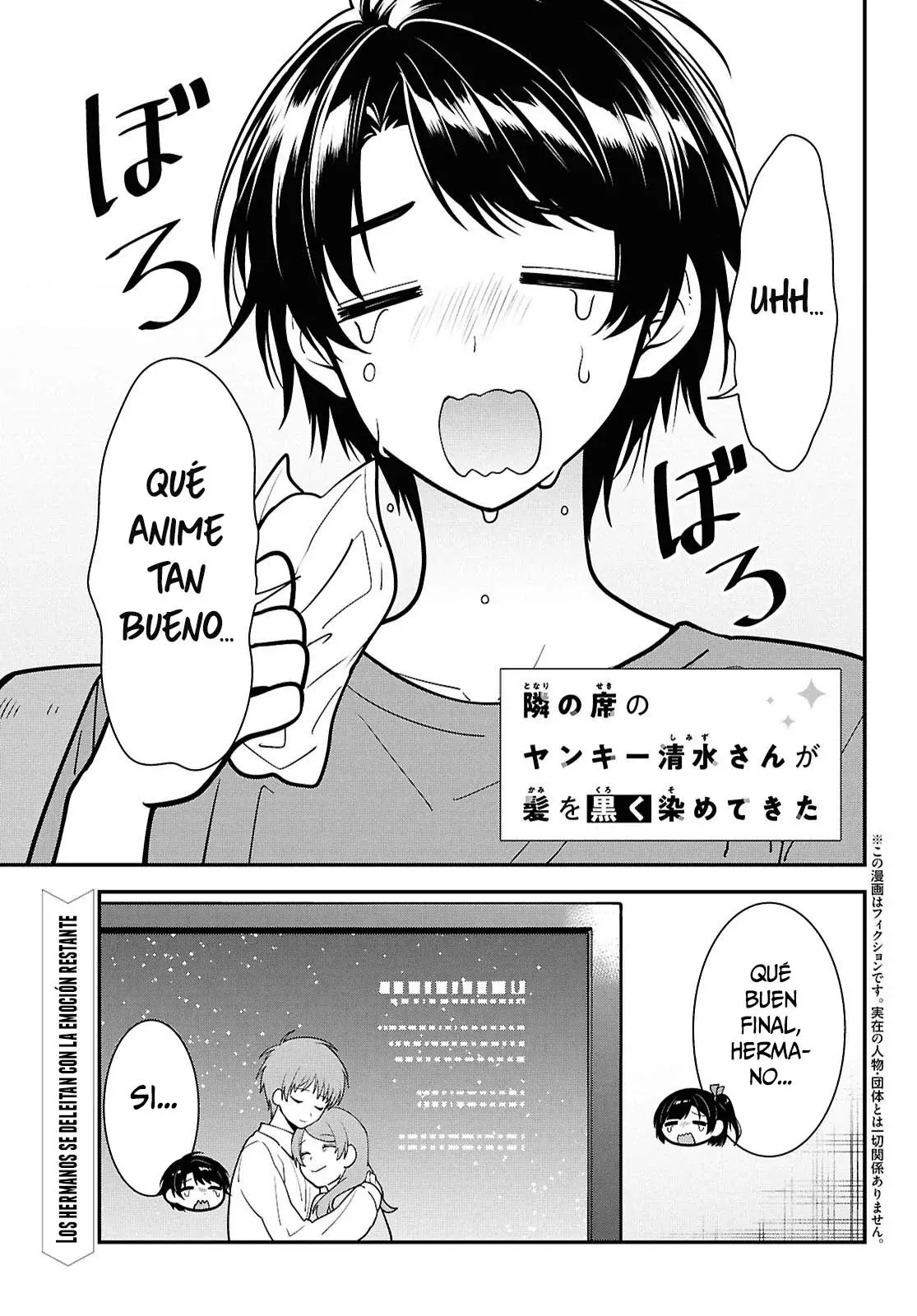 Tonari no Seki no Yankee Shimizu-san ga Kami wo Kuroku Somete Kita Capitulo 12 página 2