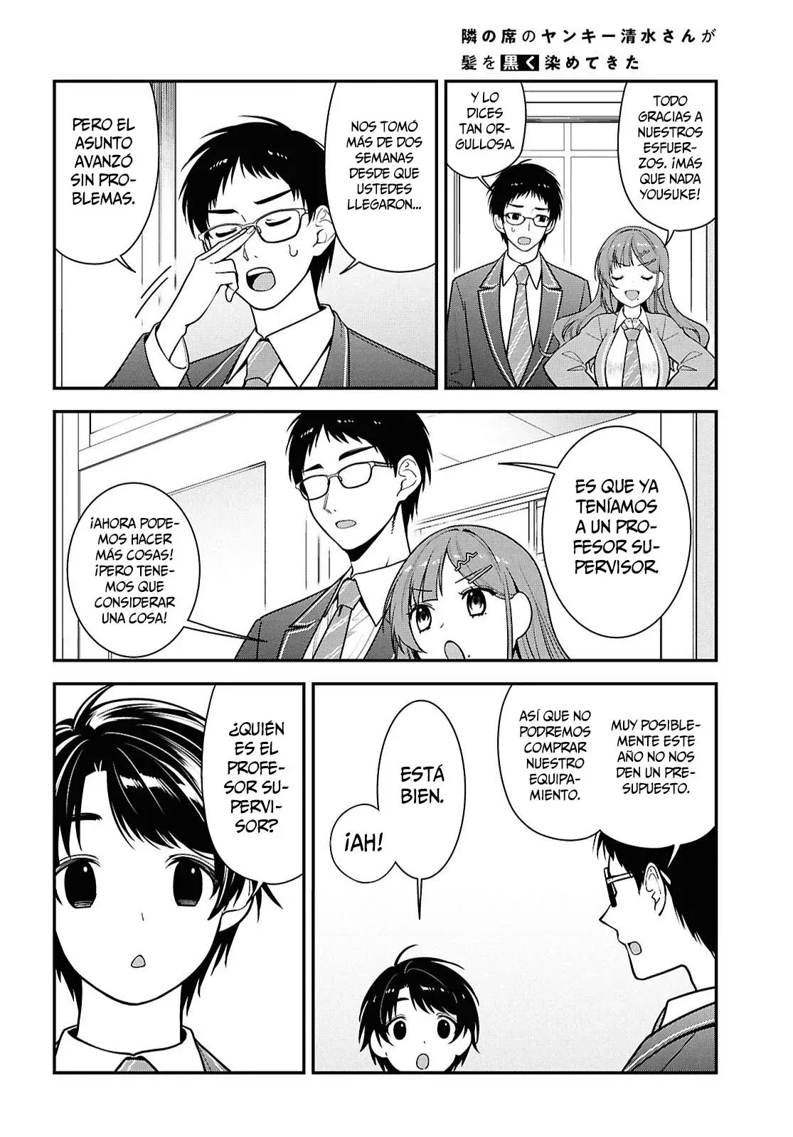 Tonari no Seki no Yankee Shimizu-san ga Kami wo Kuroku Somete Kita Capitulo 12 página 9