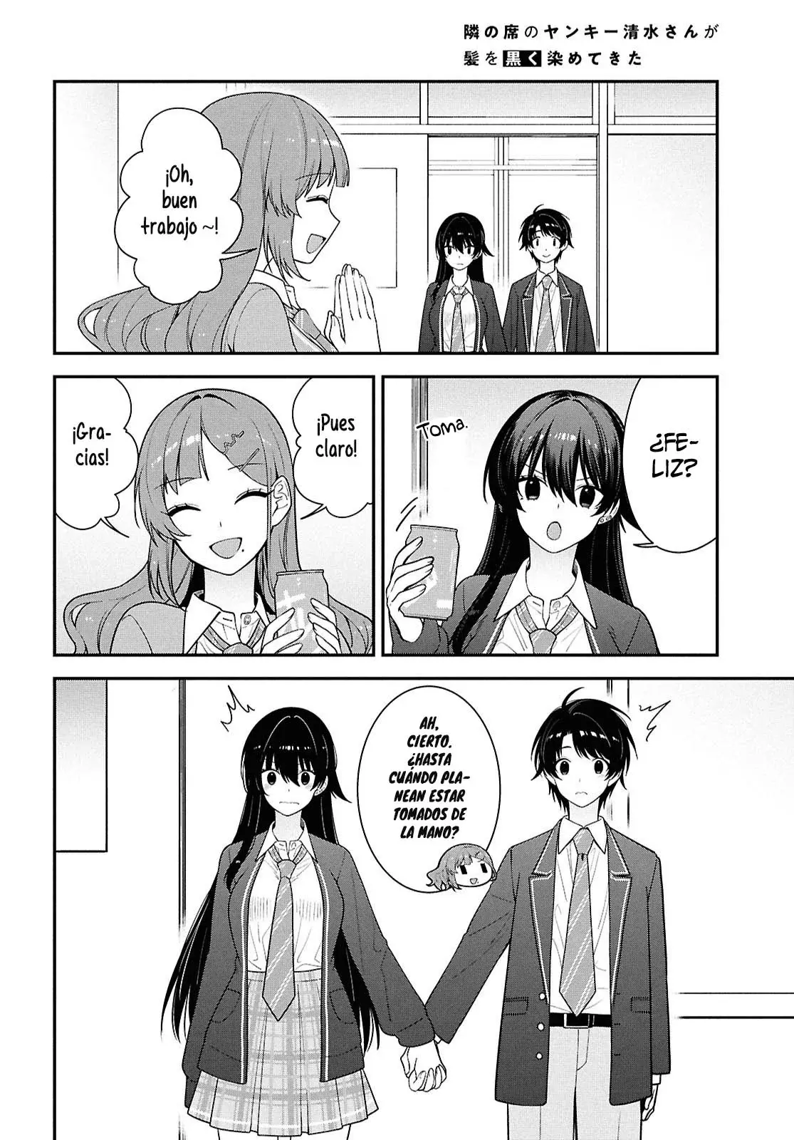 Tonari no Seki no Yankee Shimizu-san ga Kami wo Kuroku Somete Kita Capitulo 14 página 19