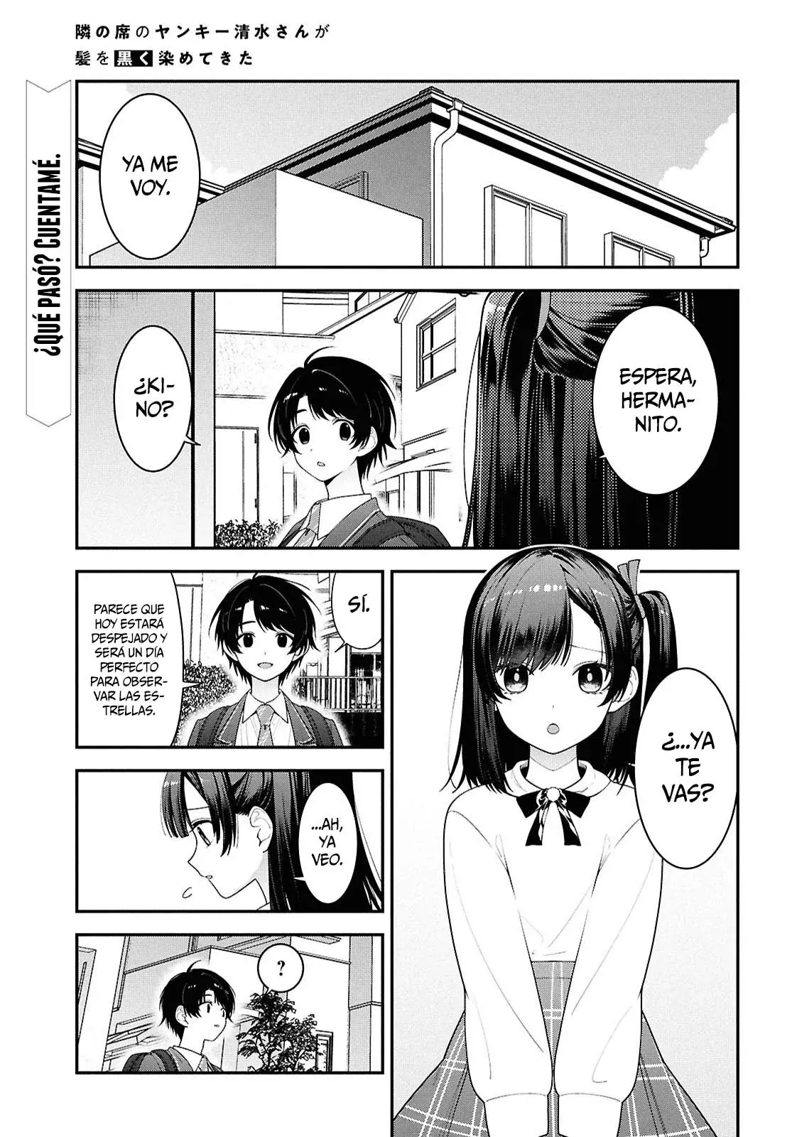 Tonari no Seki no Yankee Shimizu-san ga Kami wo Kuroku Somete Kita Capitulo 14 página 2