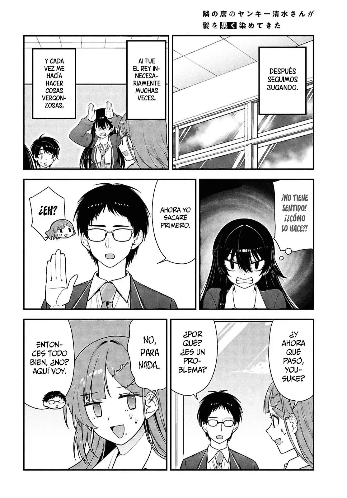Tonari no Seki no Yankee Shimizu-san ga Kami wo Kuroku Somete Kita Capitulo 14 página 26
