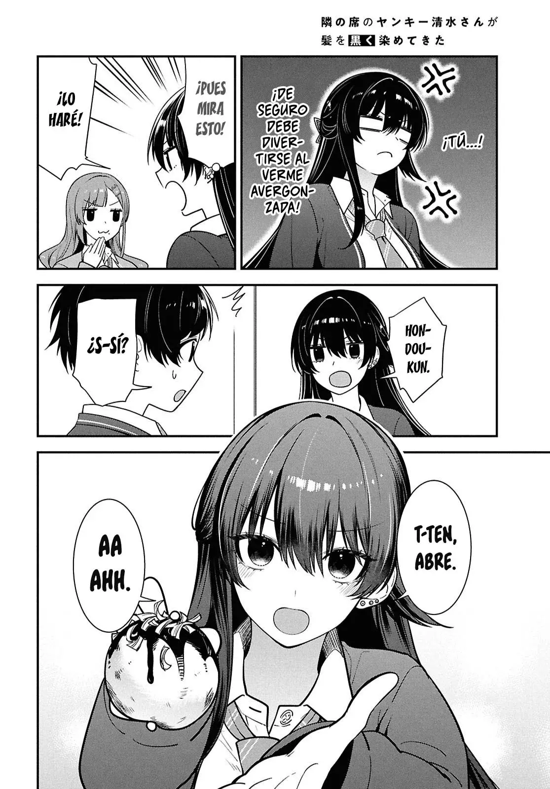 Tonari no Seki no Yankee Shimizu-san ga Kami wo Kuroku Somete Kita Capitulo 14 página 30