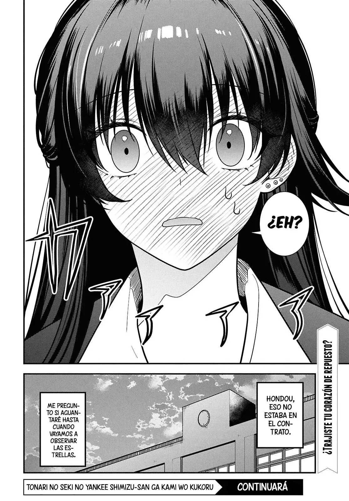 Tonari no Seki no Yankee Shimizu-san ga Kami wo Kuroku Somete Kita Capitulo 14 página 32