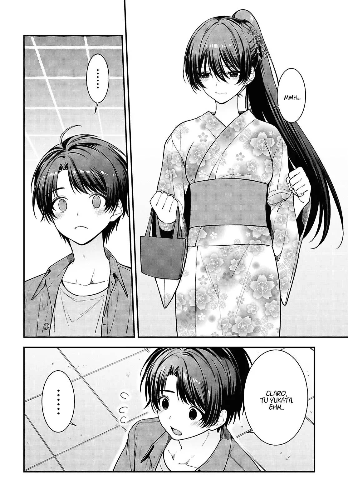 Tonari no Seki no Yankee Shimizu-san ga Kami wo Kuroku Somete Kita Capitulo 16 página 14