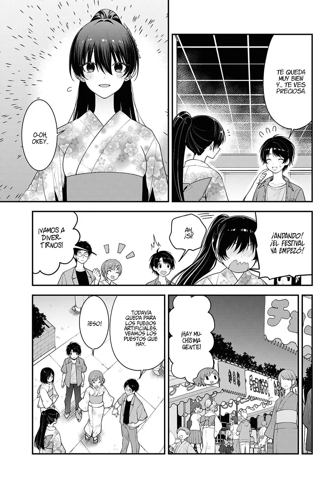 Tonari no Seki no Yankee Shimizu-san ga Kami wo Kuroku Somete Kita Capitulo 16 página 15