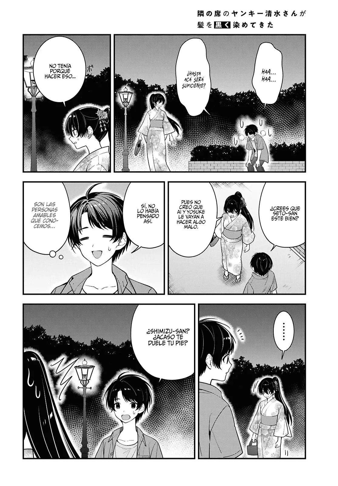 Tonari no Seki no Yankee Shimizu-san ga Kami wo Kuroku Somete Kita Capitulo 16 página 32