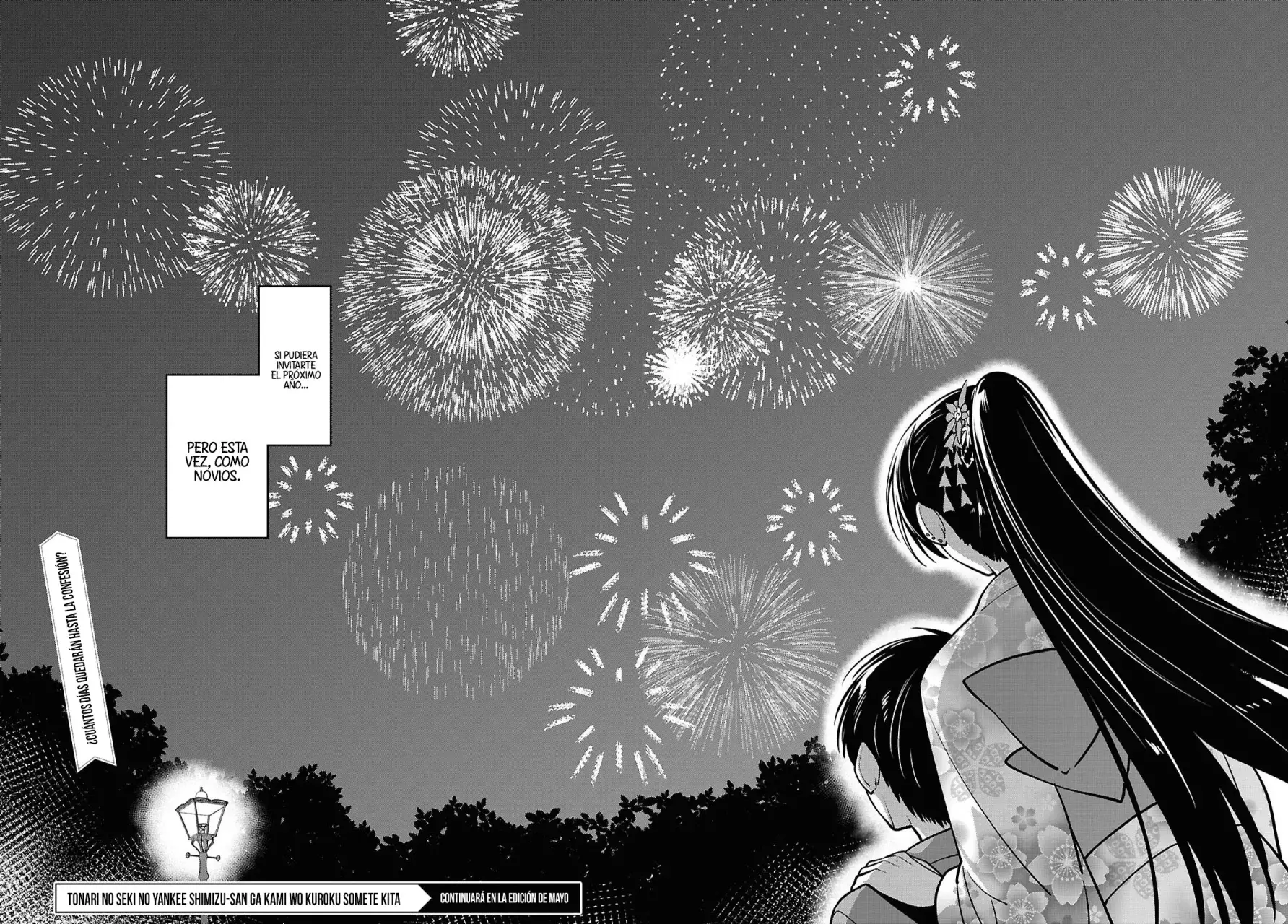 Tonari no Seki no Yankee Shimizu-san ga Kami wo Kuroku Somete Kita Capitulo 16 página 42
