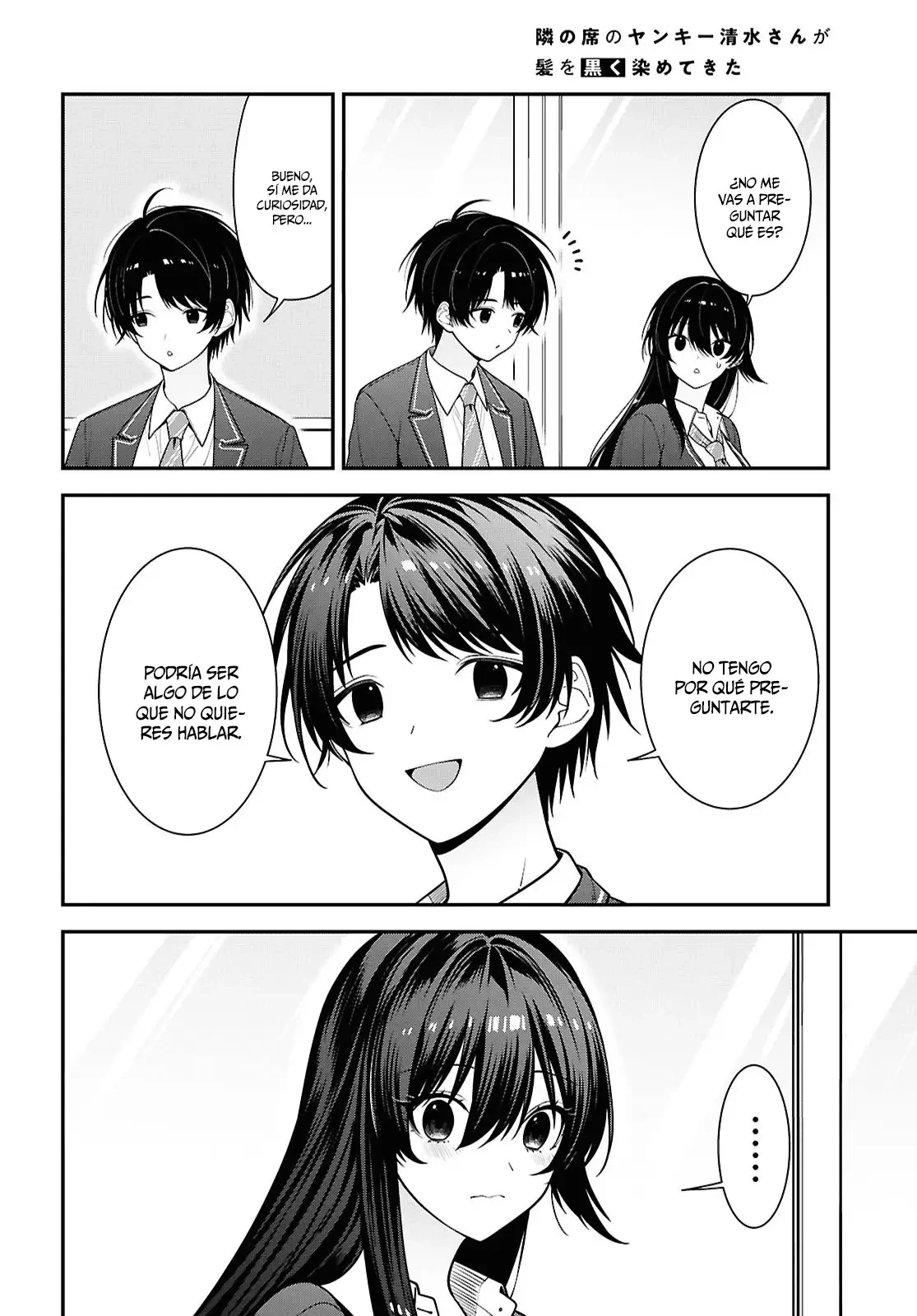 Tonari no Seki no Yankee Shimizu-san ga Kami wo Kuroku Somete Kita Capitulo 17 página 12