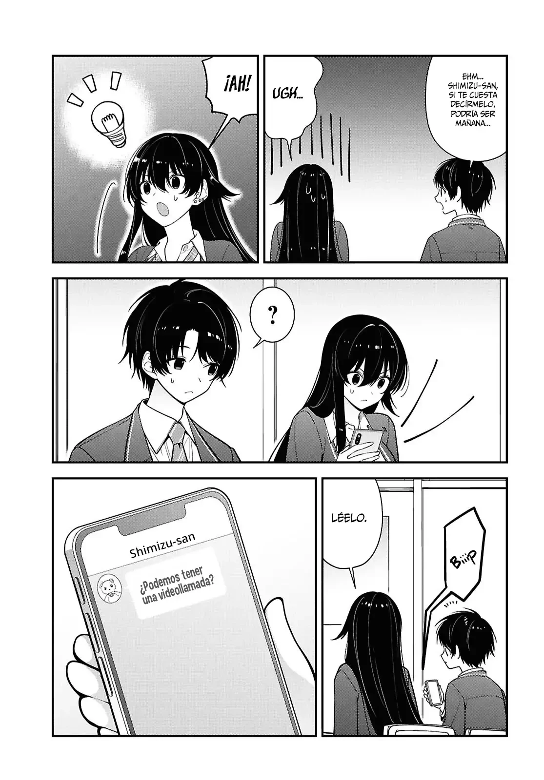 Tonari no Seki no Yankee Shimizu-san ga Kami wo Kuroku Somete Kita Capitulo 17 página 15