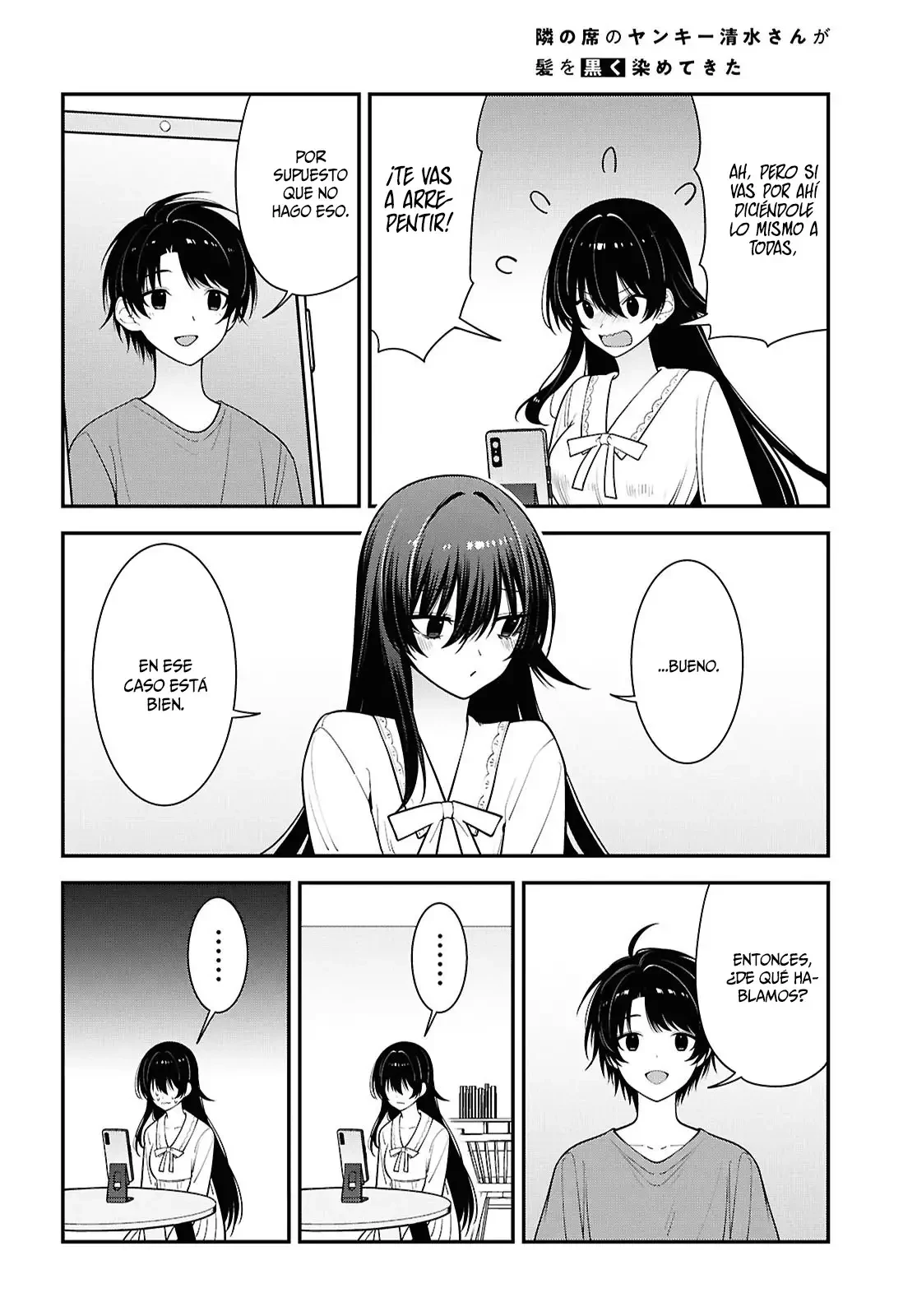 Tonari no Seki no Yankee Shimizu-san ga Kami wo Kuroku Somete Kita Capitulo 17 página 26