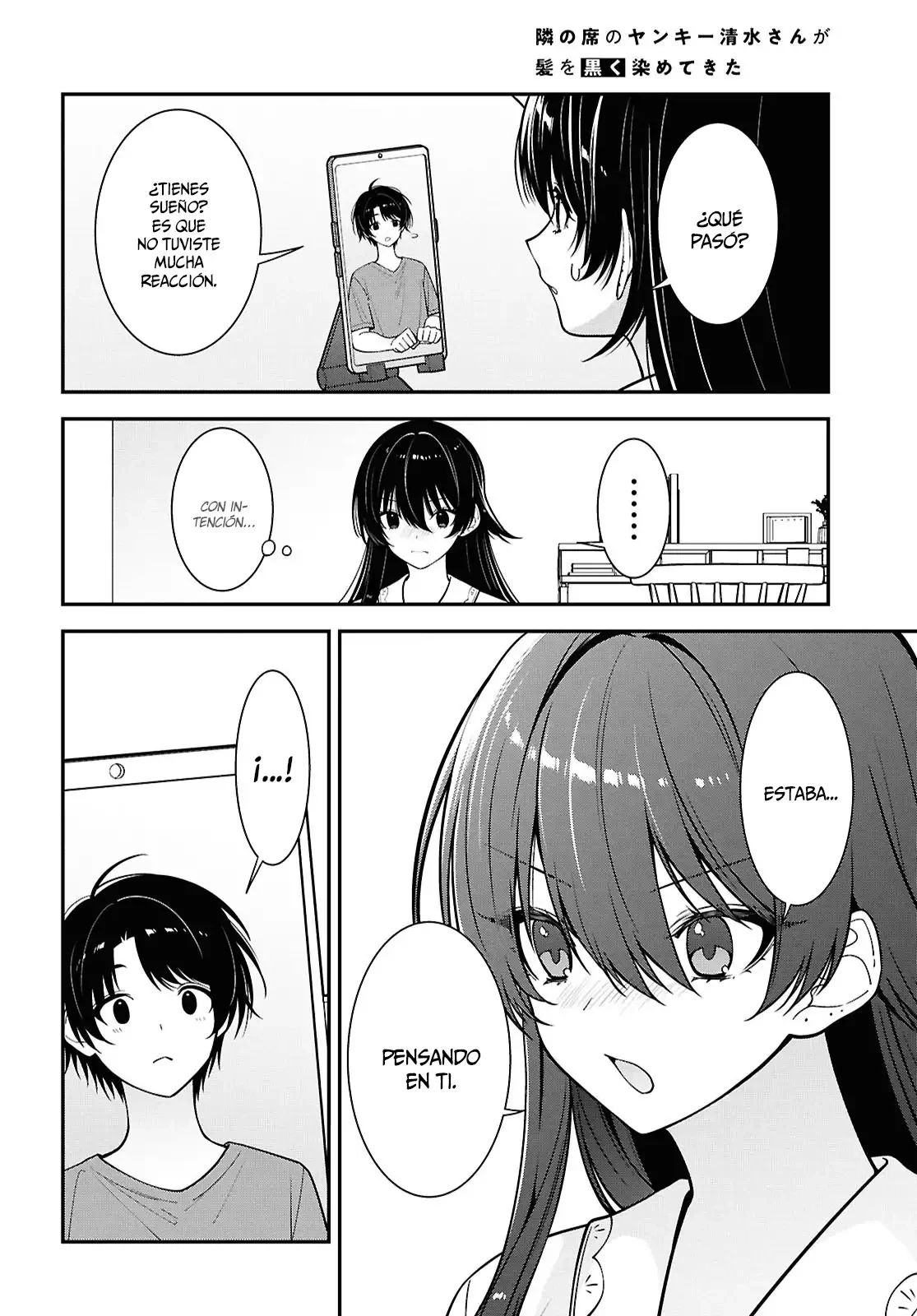 Tonari no Seki no Yankee Shimizu-san ga Kami wo Kuroku Somete Kita Capitulo 17 página 30