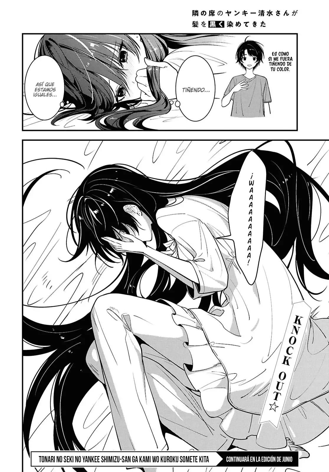 Tonari no Seki no Yankee Shimizu-san ga Kami wo Kuroku Somete Kita Capitulo 17 página 35