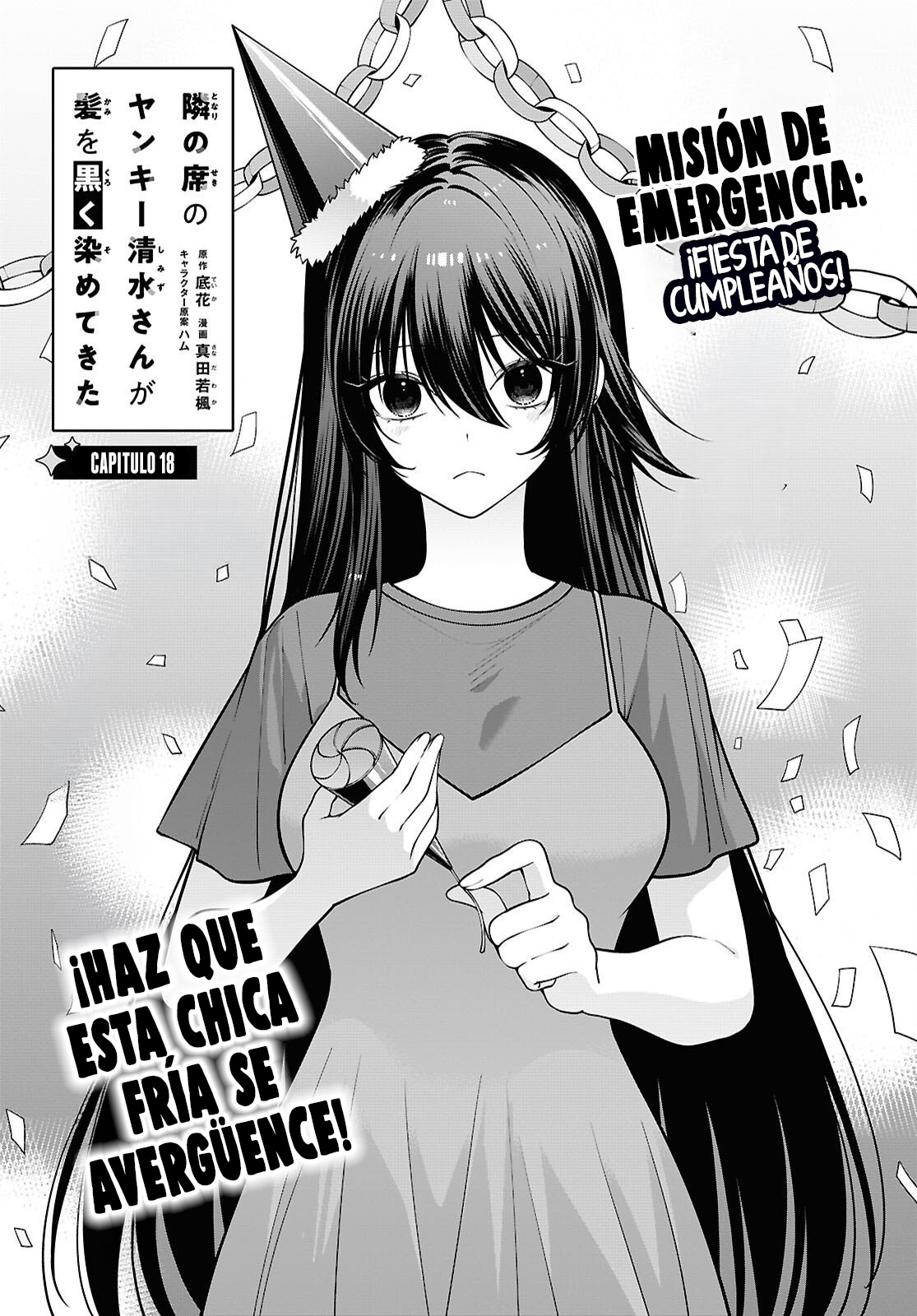 Tonari no Seki no Yankee Shimizu-san ga Kami wo Kuroku Somete Kita Capitulo 18 página 2