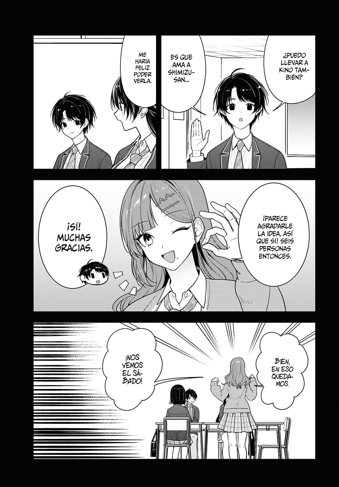 Tonari no Seki no Yankee Shimizu-san ga Kami wo Kuroku Somete Kita Capitulo 18 página 4