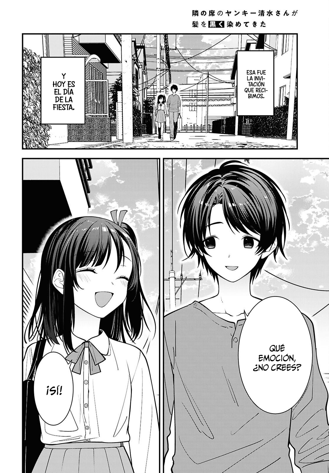 Tonari no Seki no Yankee Shimizu-san ga Kami wo Kuroku Somete Kita Capitulo 18 página 5