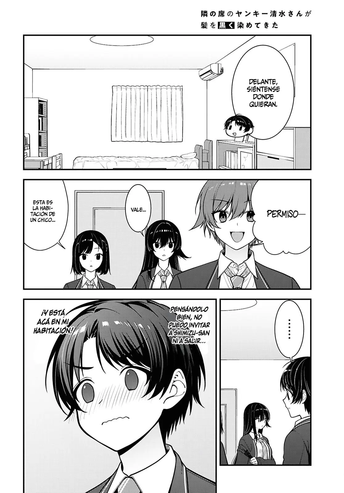 Tonari no Seki no Yankee Shimizu-san ga Kami wo Kuroku Somete Kita Capitulo 19 página 11